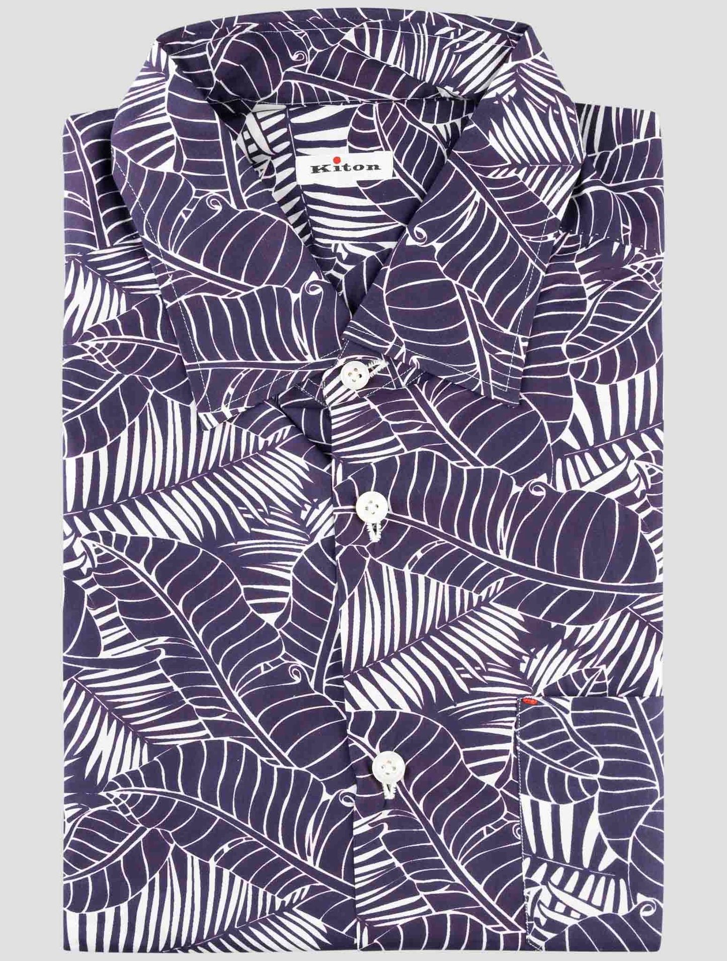 Kiton Blue Cotton Shirt