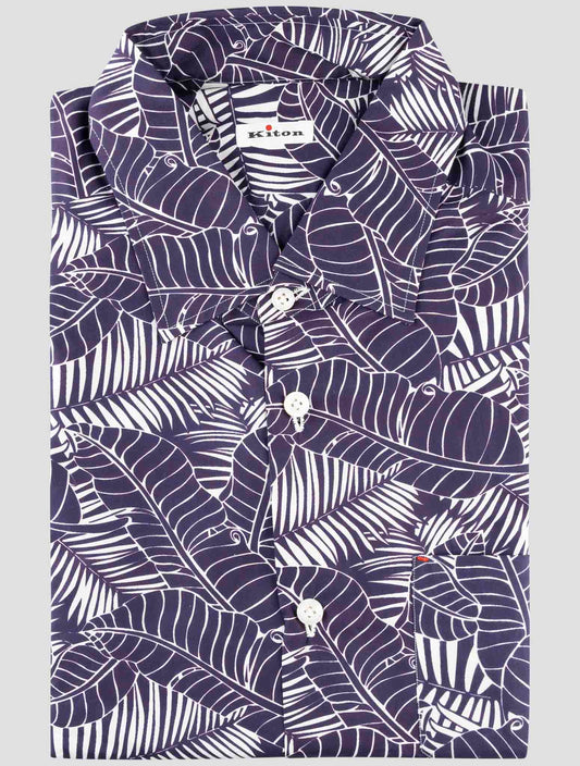 Kiton Blue Cotton Shirt