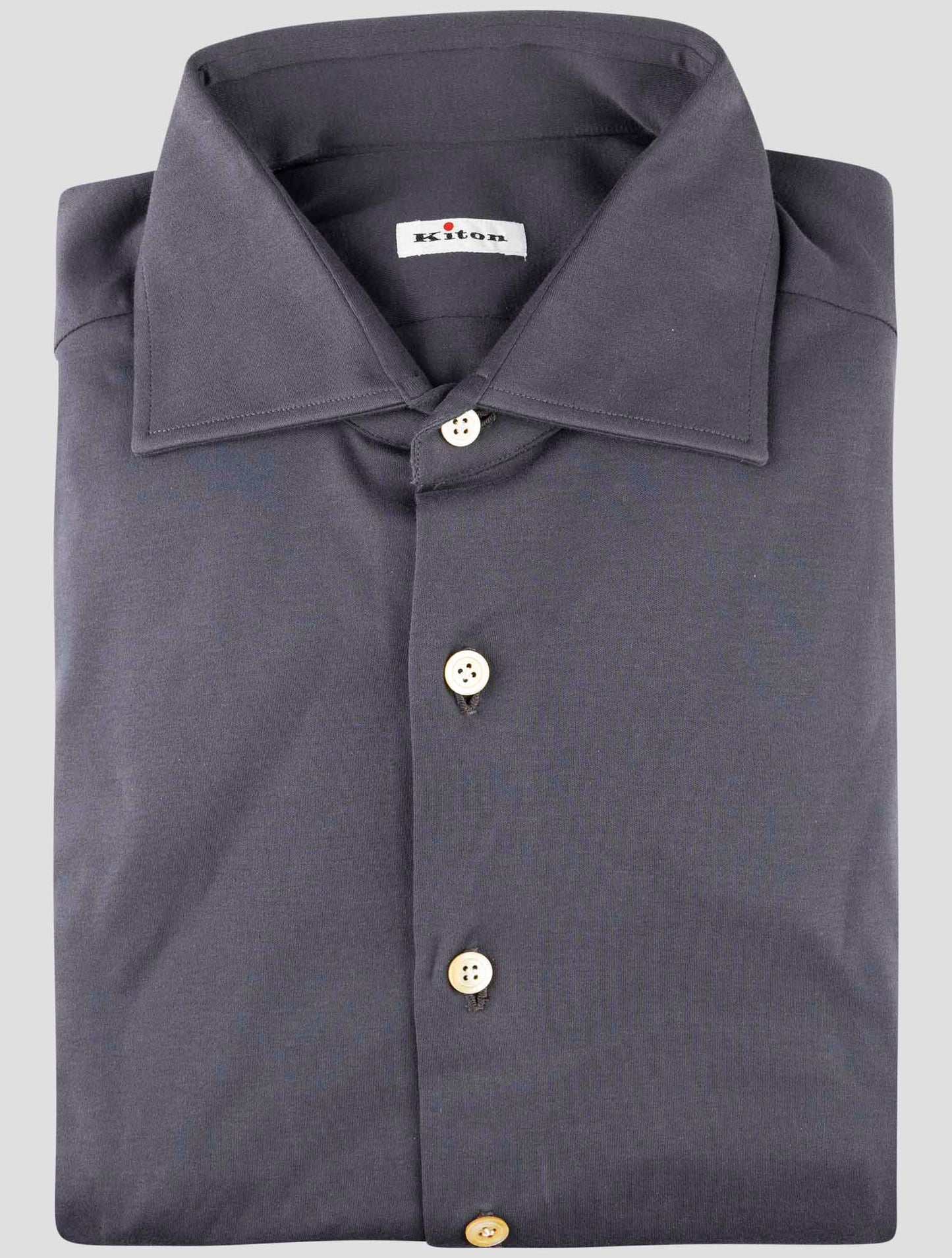 Kiton Gray Cotton Shirt