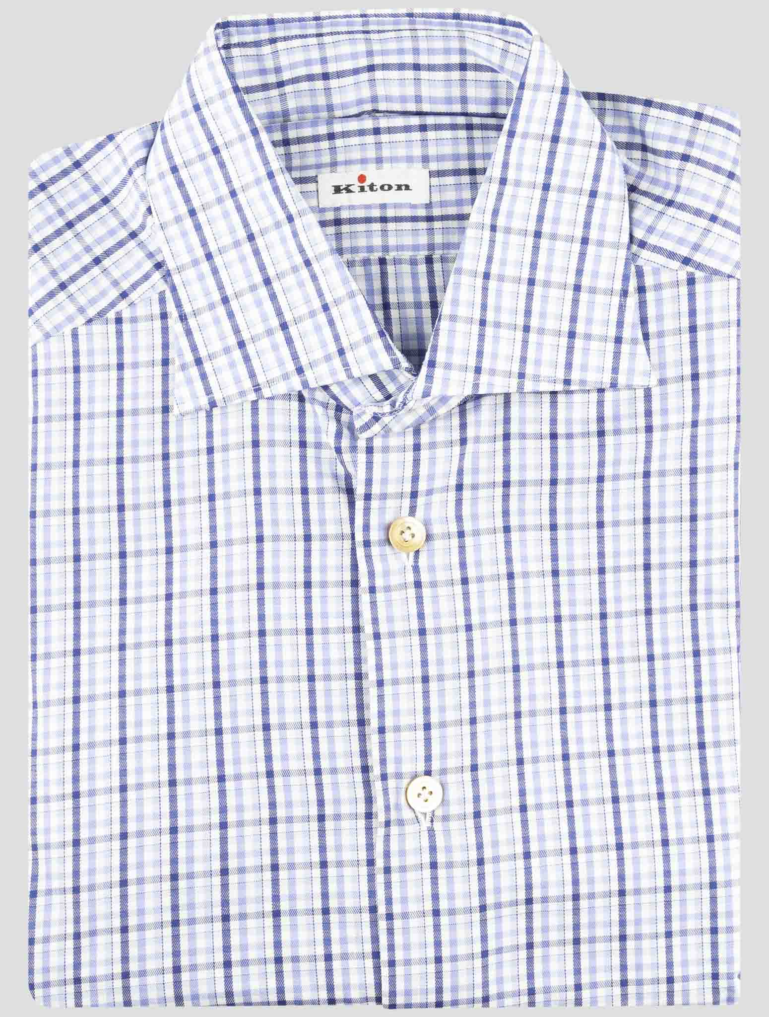 Kiton Blue Cotton Shirt
