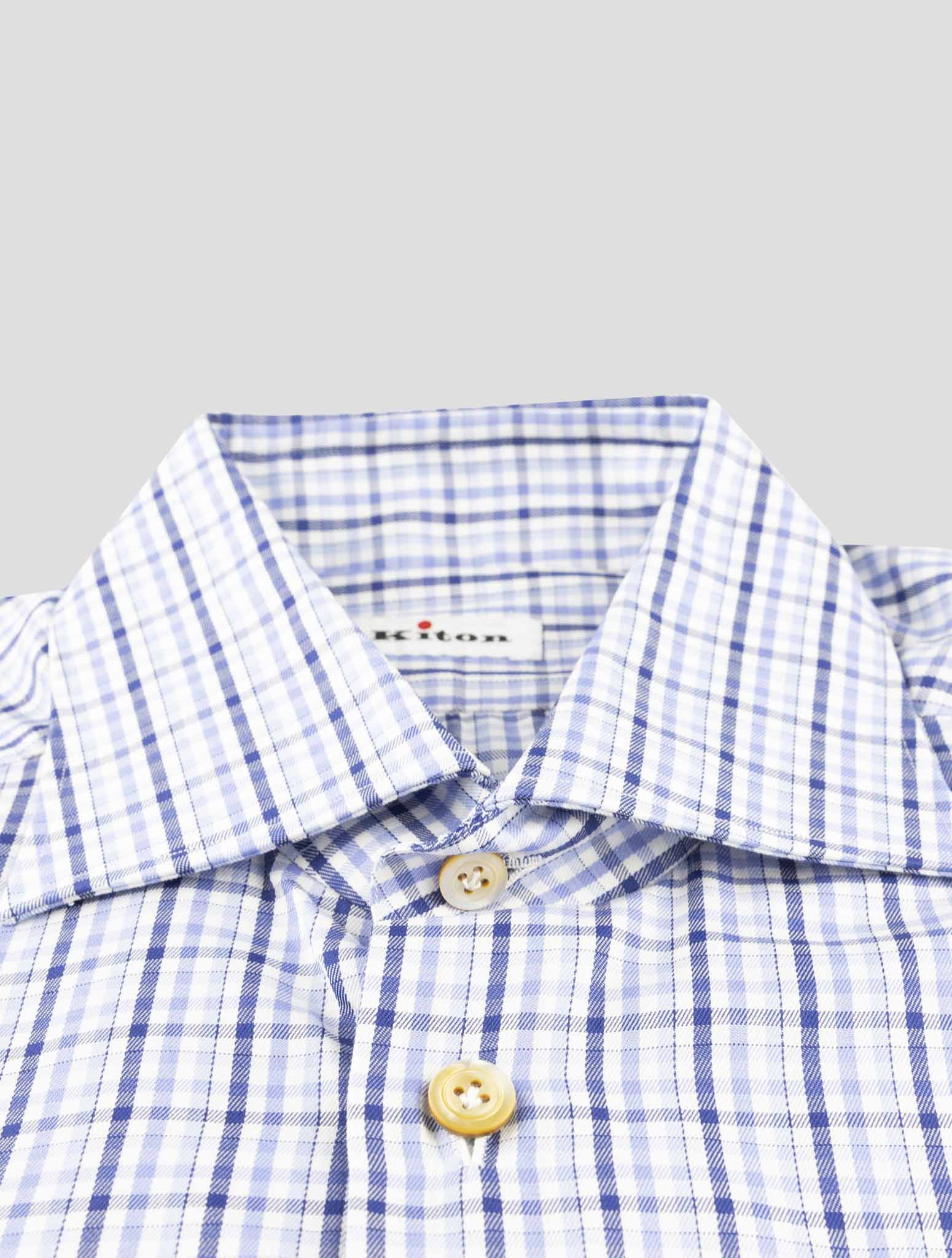 Kiton Blue Cotton Shirt