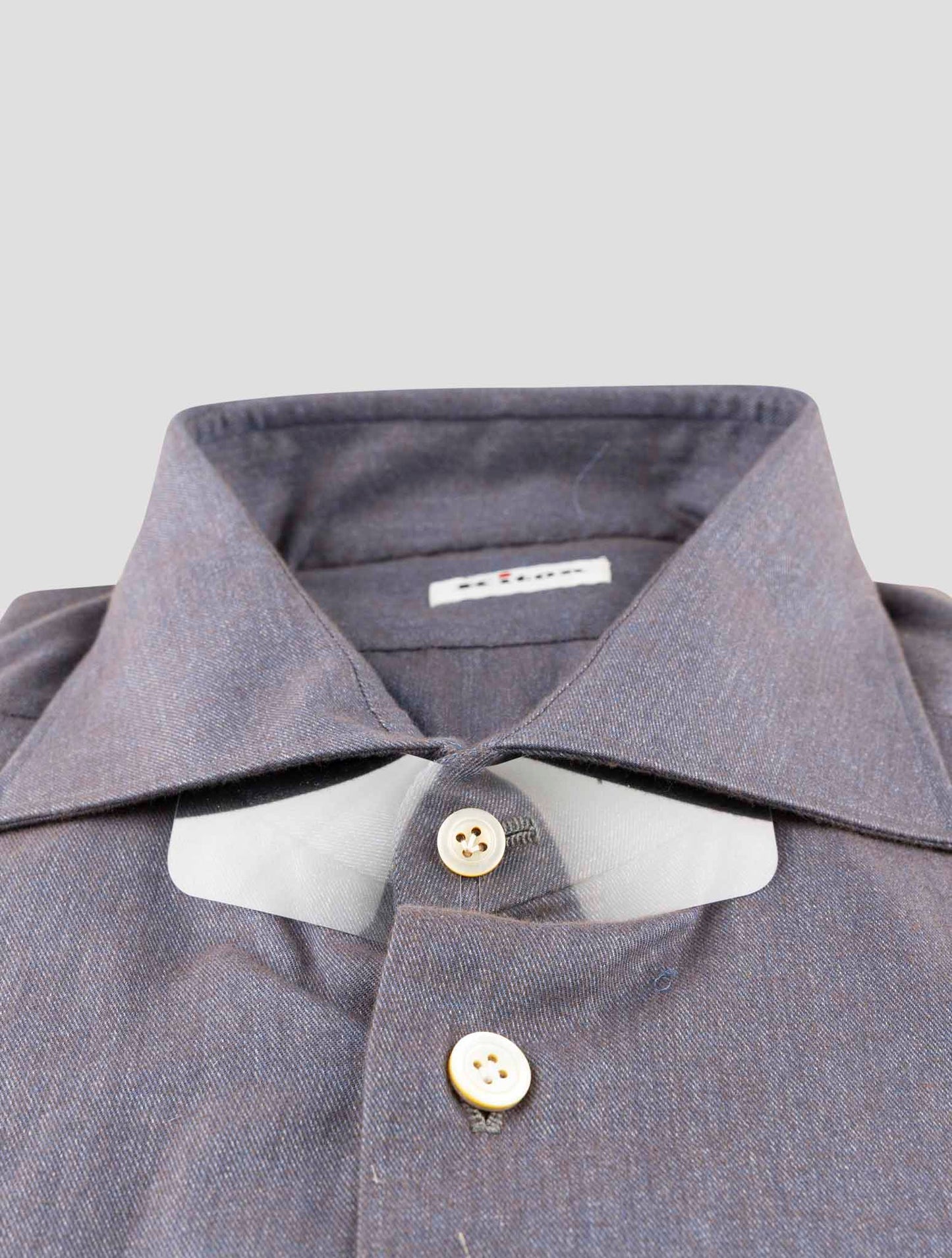 Kiton Blue Brown Cotton Shirt