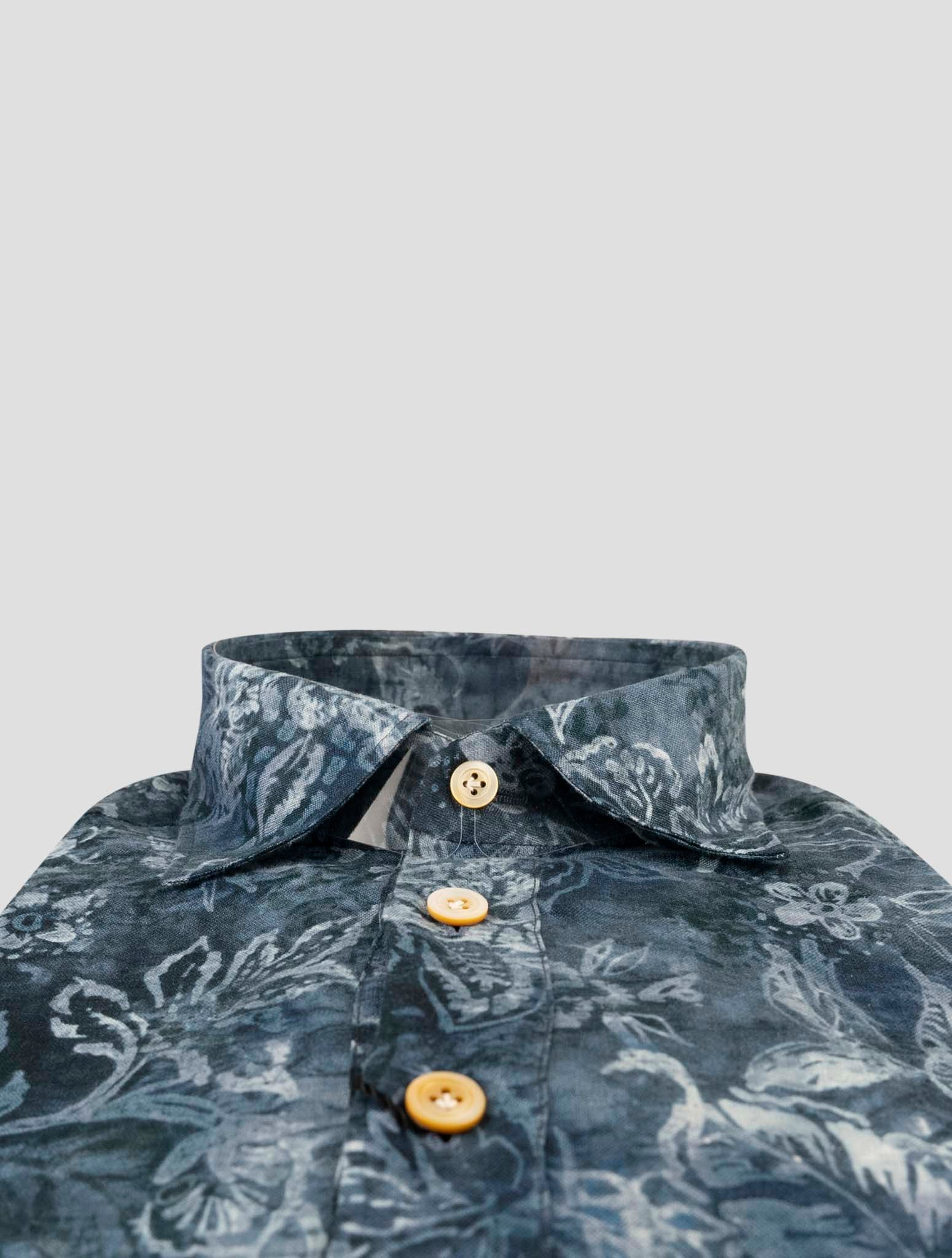 Kiton Blue Cotton Linen Sweater Polo