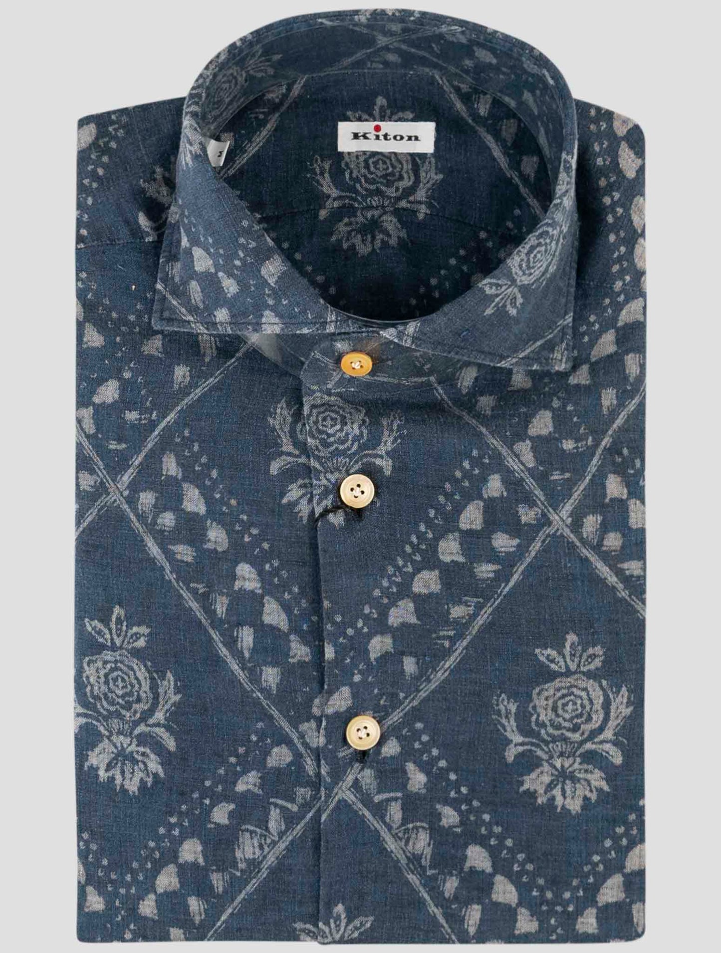 Kiton Blue Linen Shirt