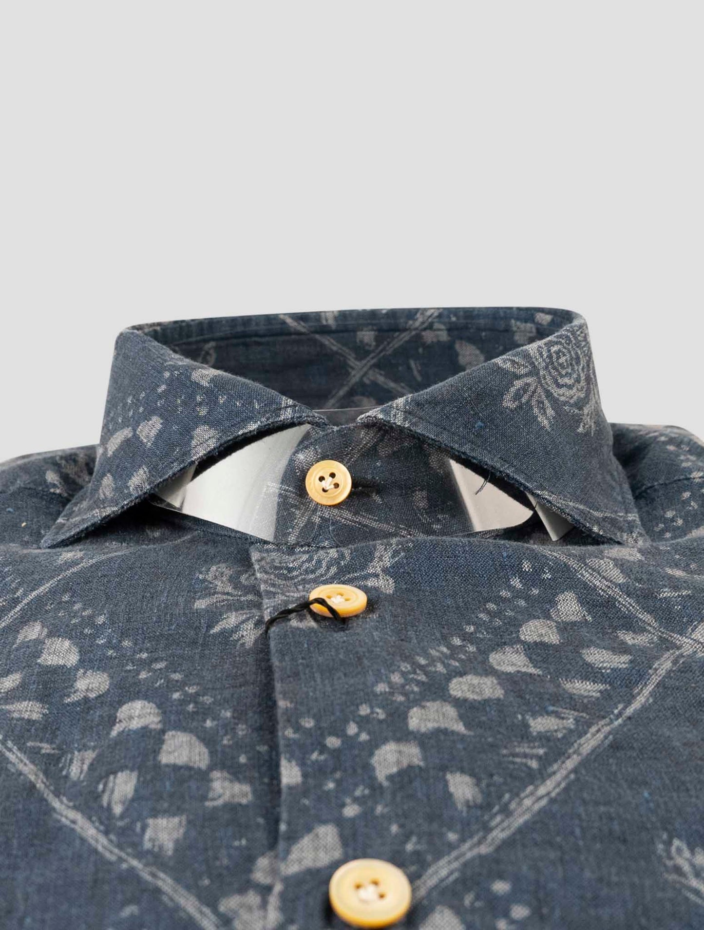 Kiton Blue Linen Shirt