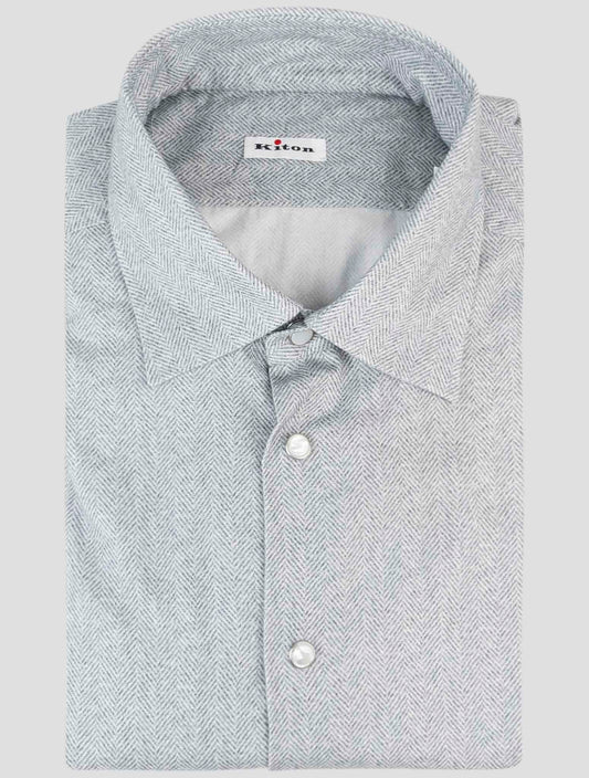 Kiton Gray Linen Shirt