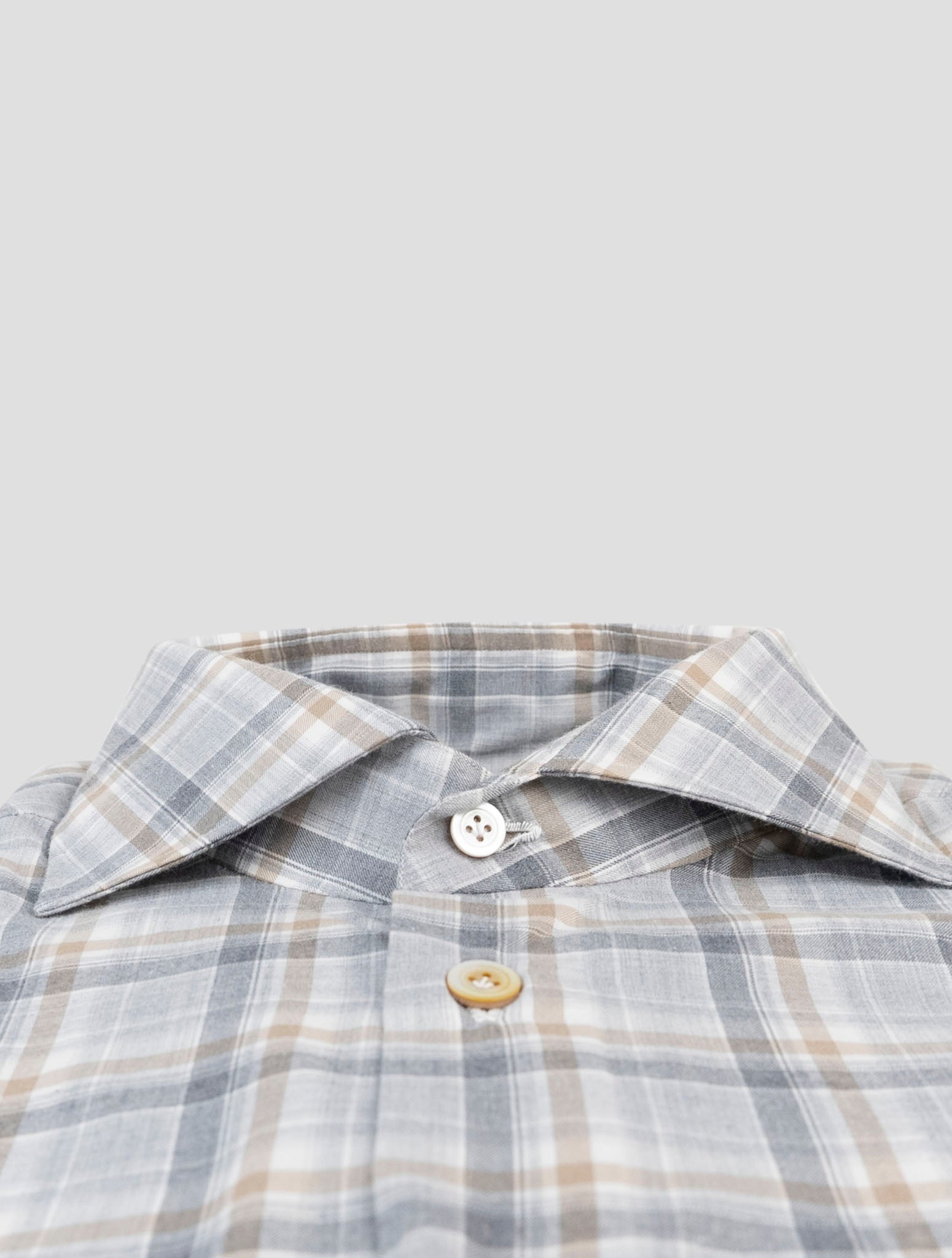 Kiton Gray Cotton Shirt