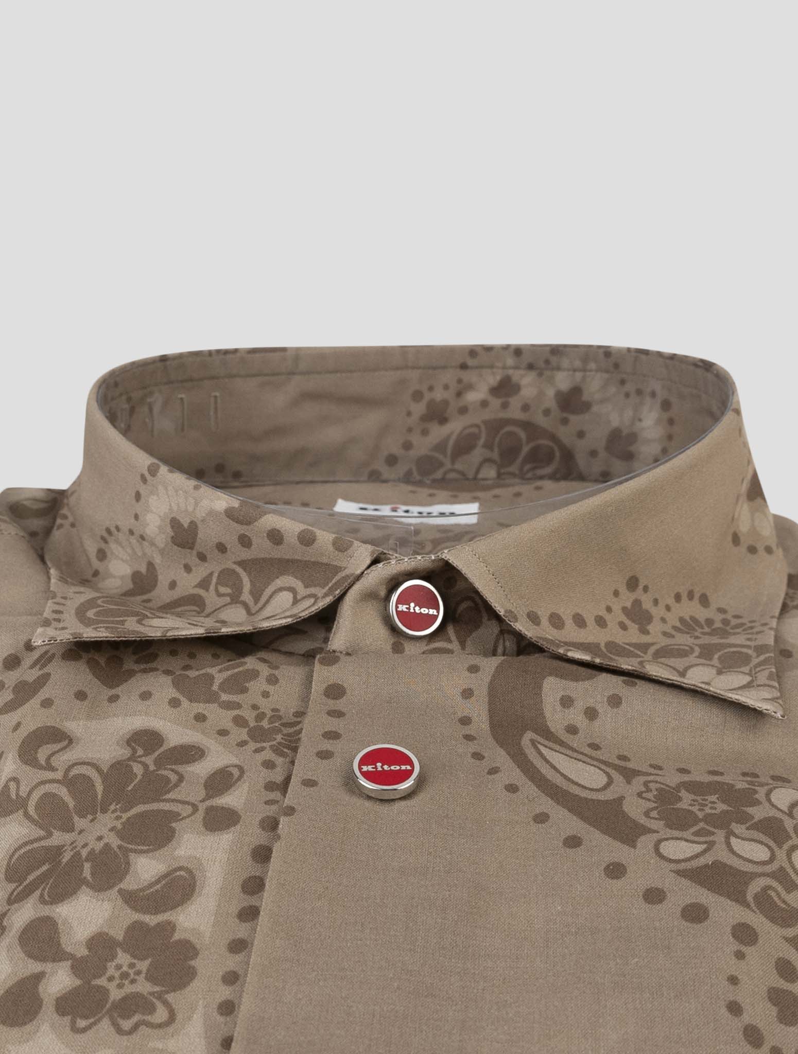 Kiton Brown Cotton Shirt
