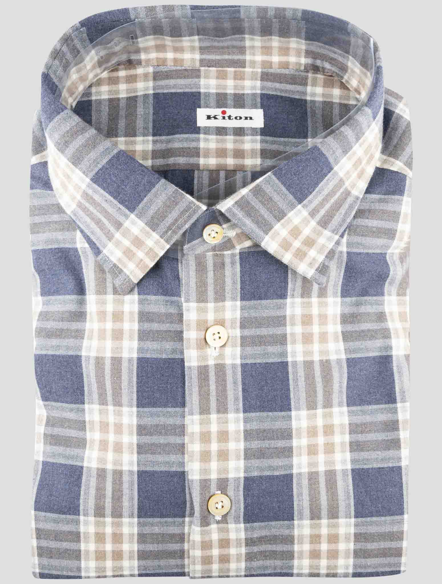 Kiton Brown Cotton Shirt