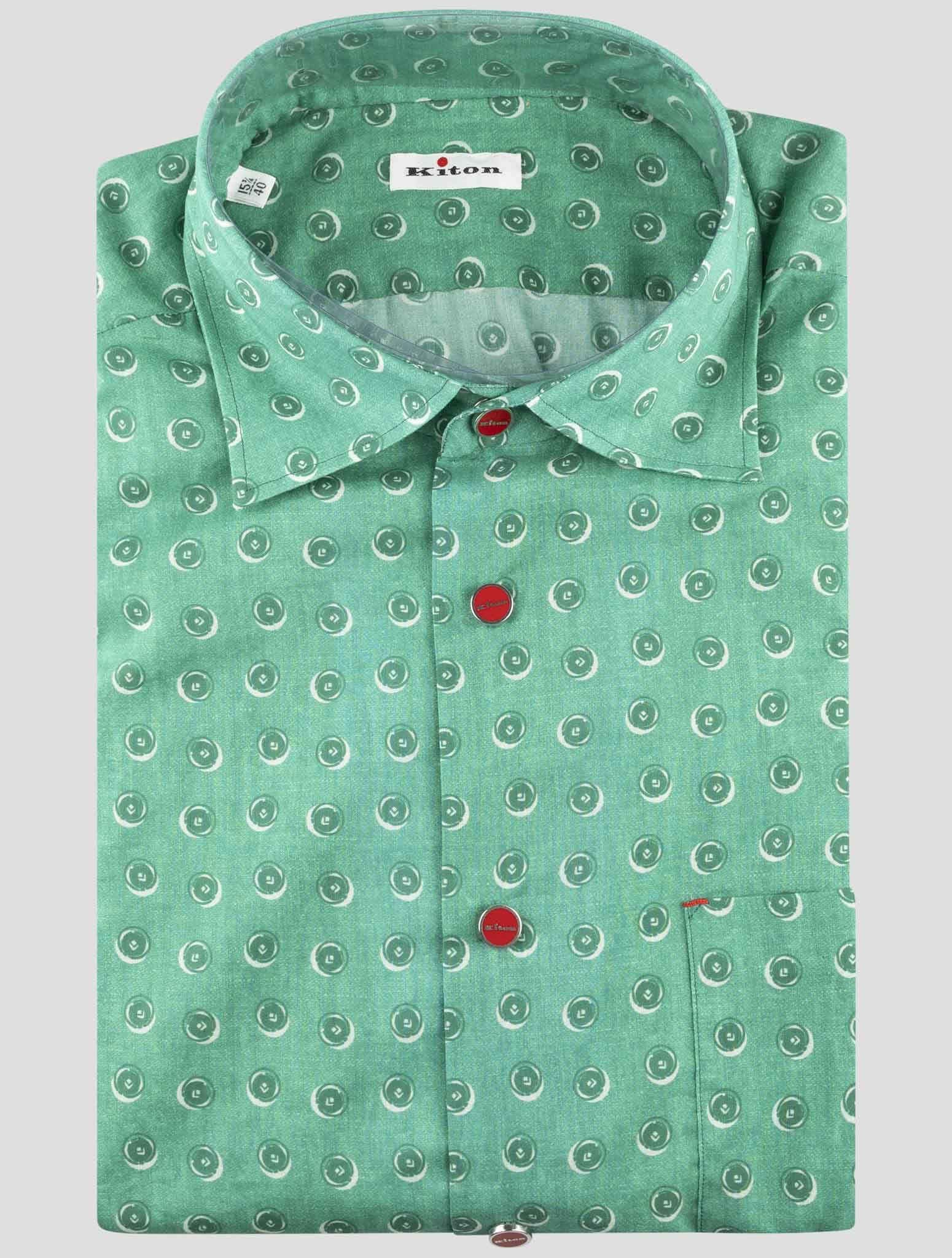 Kiton Green Cotton Shirt