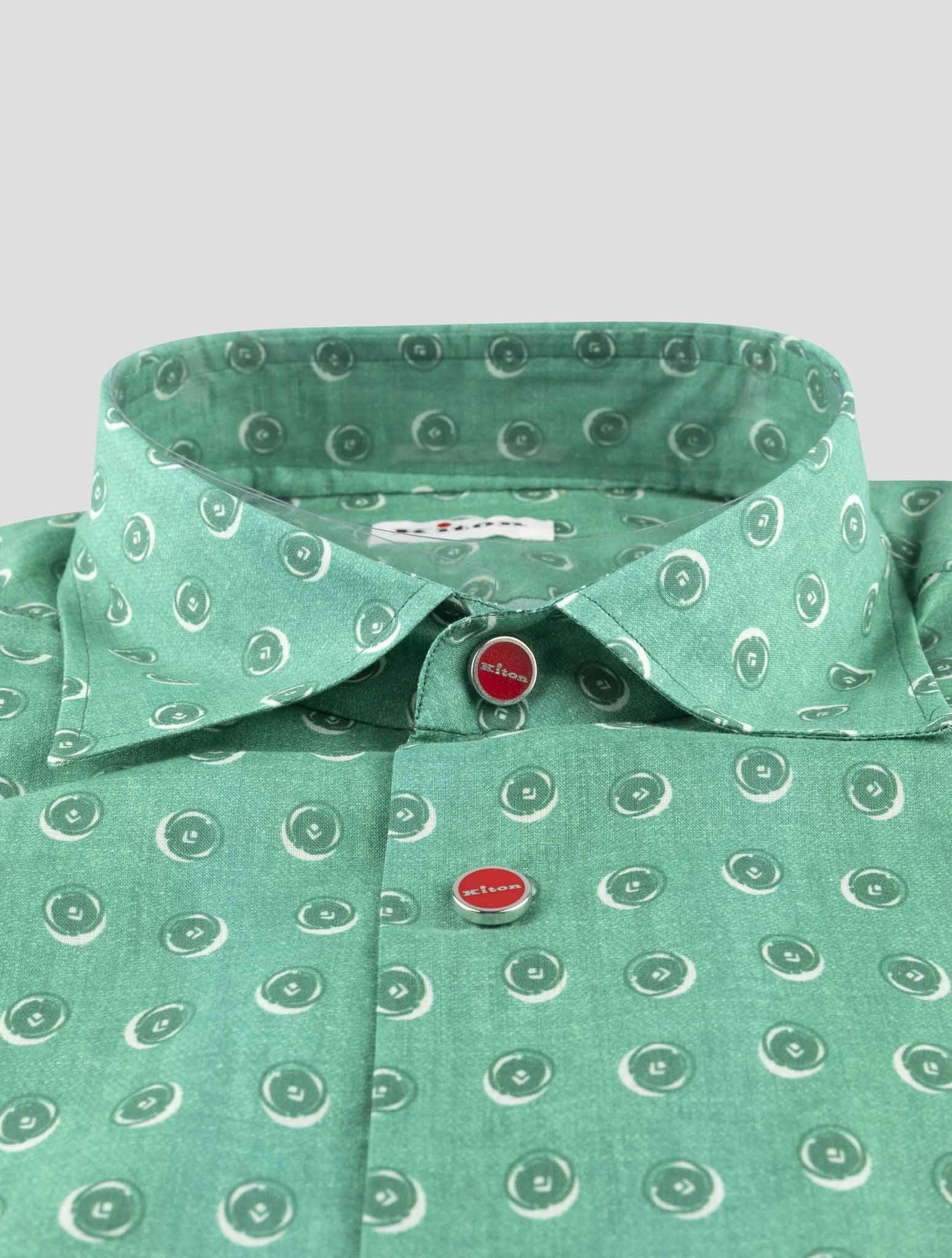Kiton Green Cotton Shirt