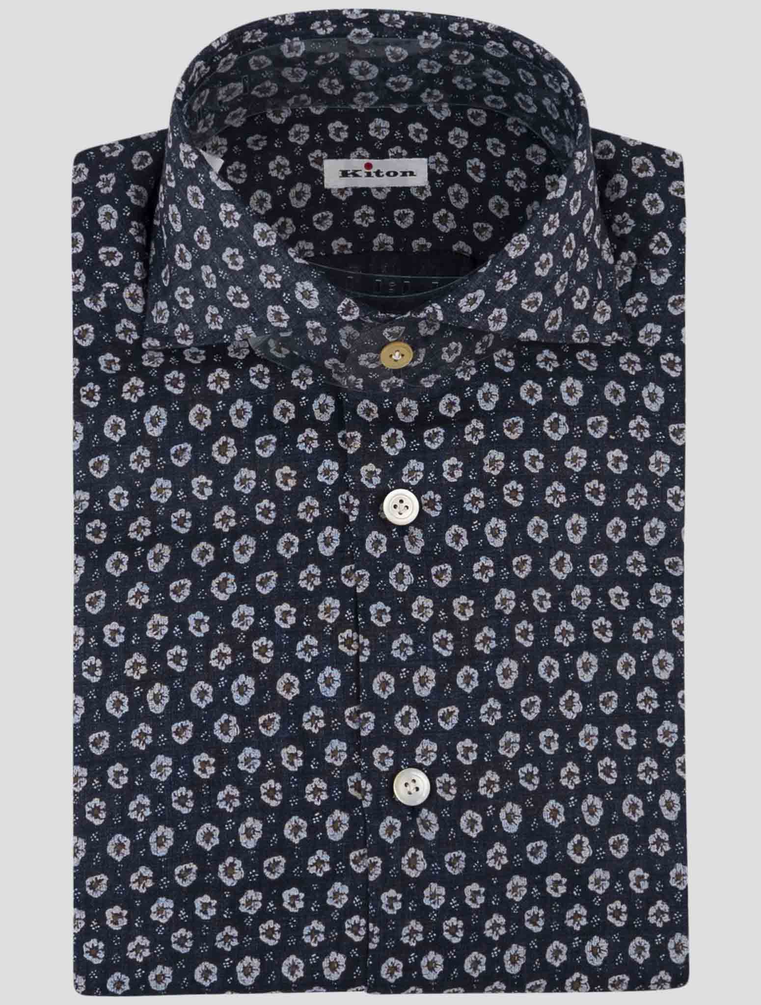 Kiton Blue Linen Shirt