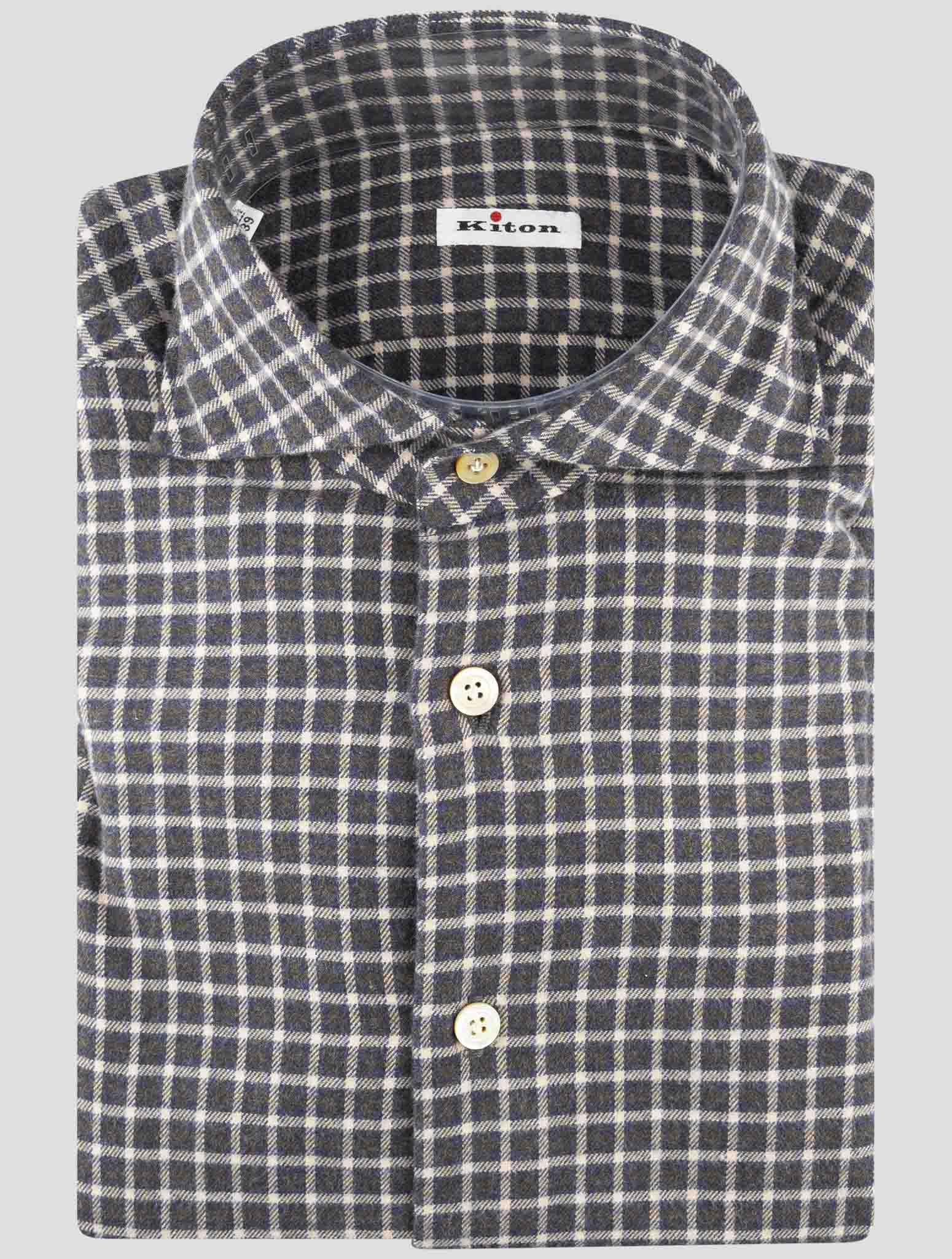 Kiton Brown Cotton Shirt