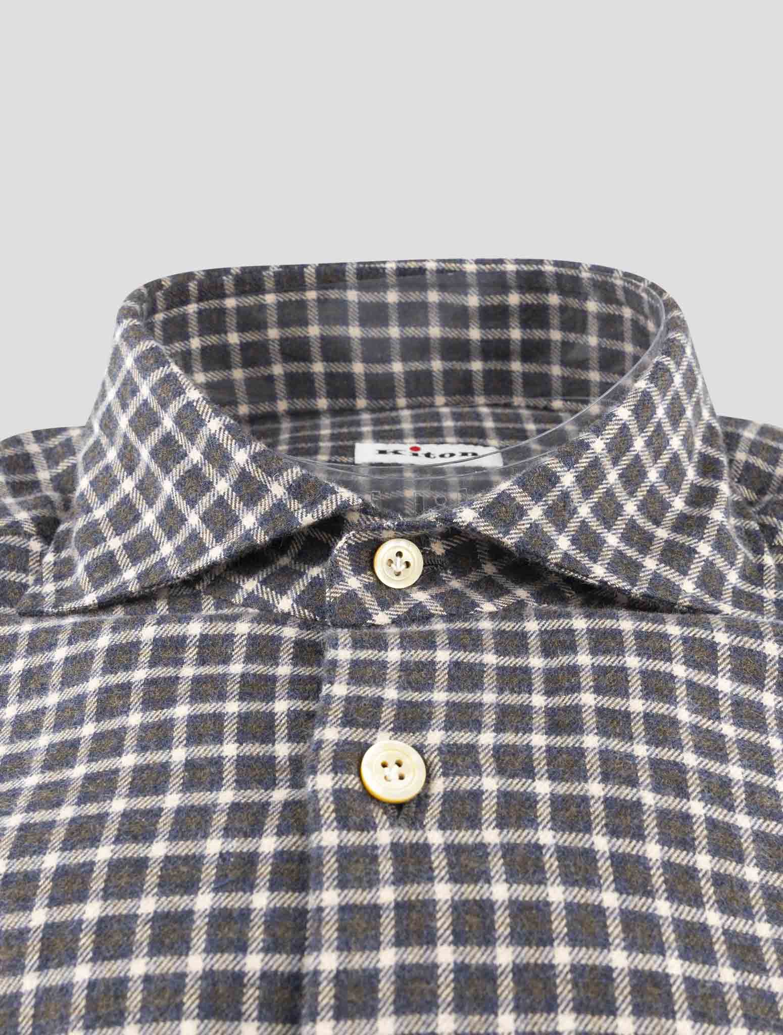 Kiton Brown Cotton Shirt