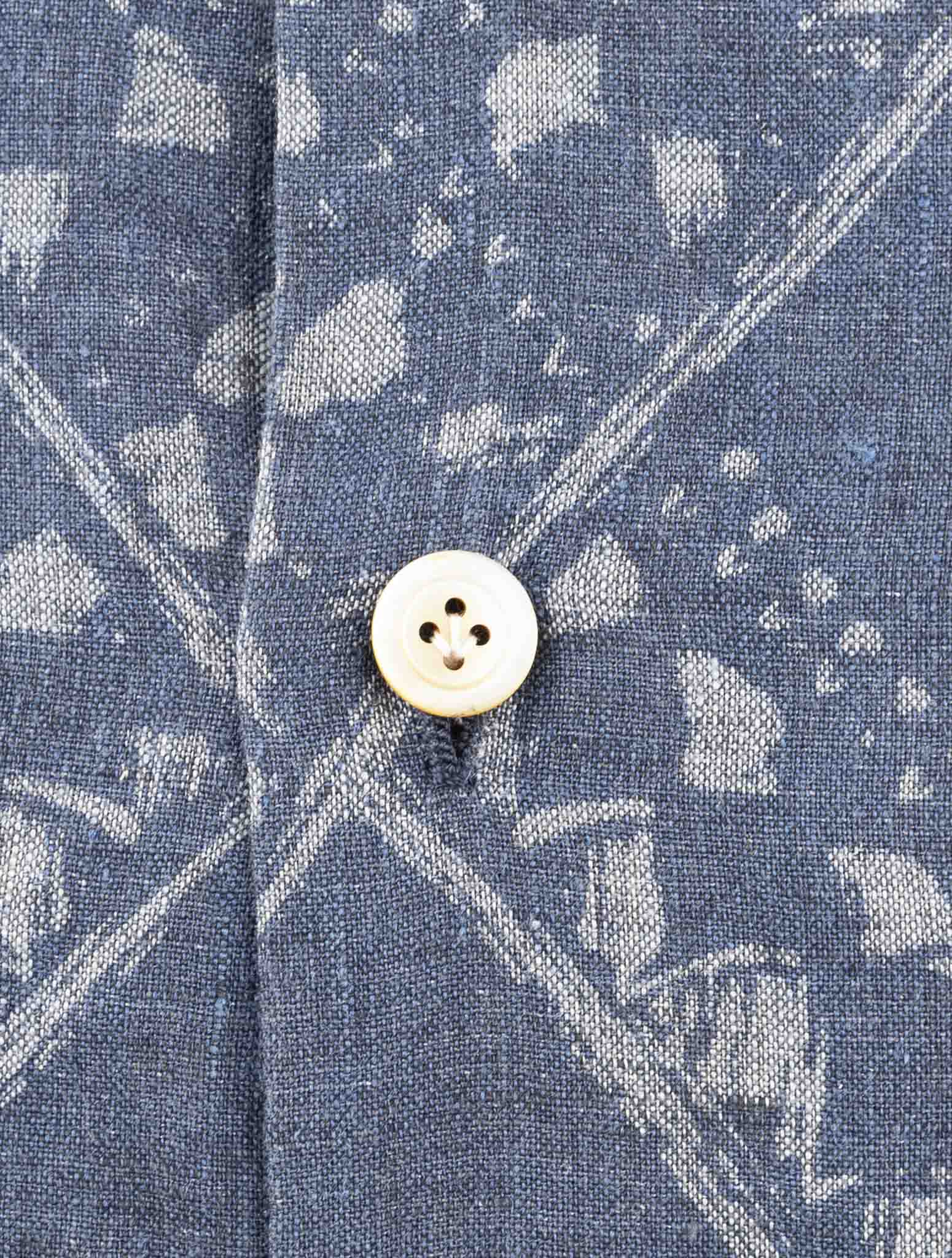 Kiton Blue Linen Shirt