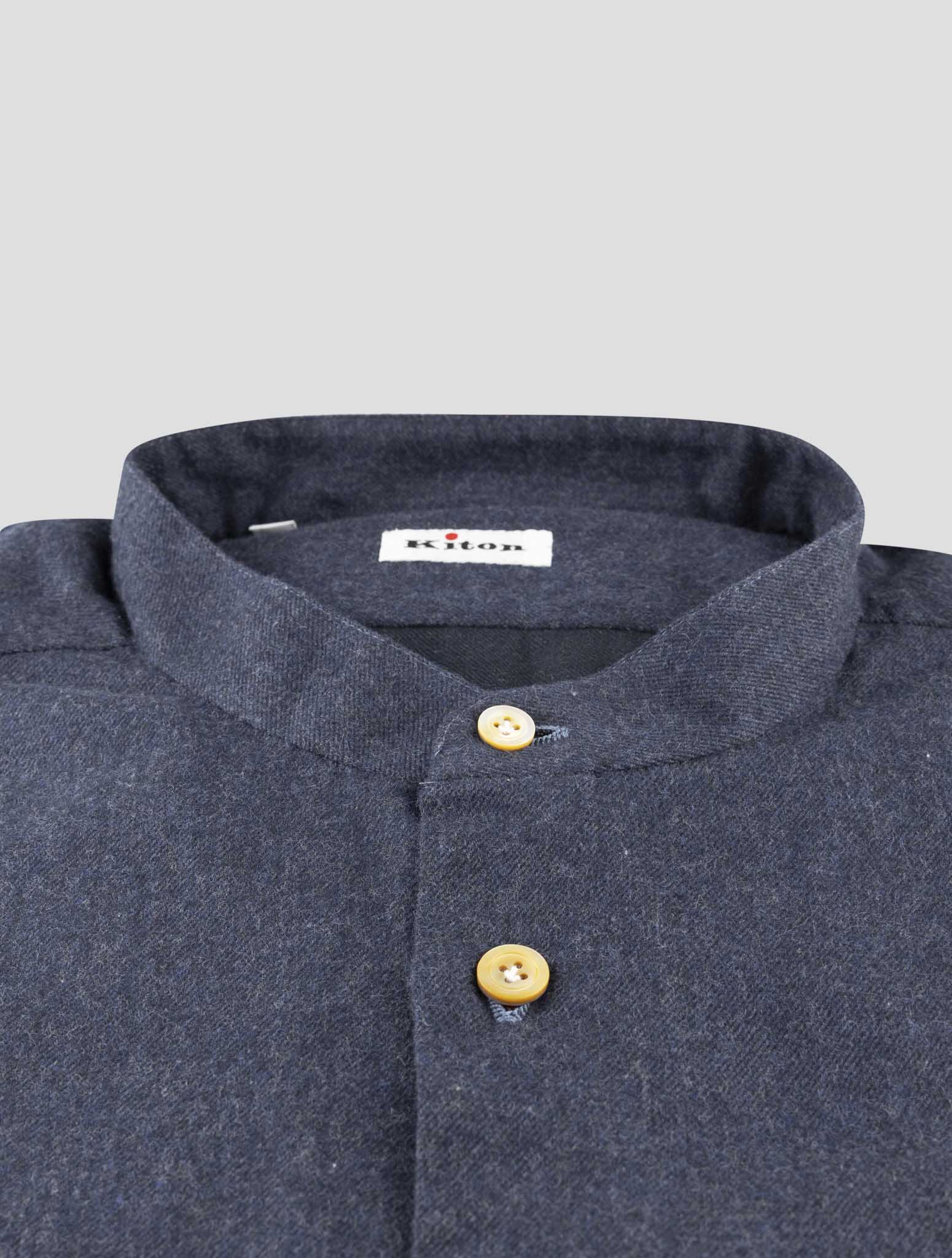 Kiton Blue Cotton Shirt
