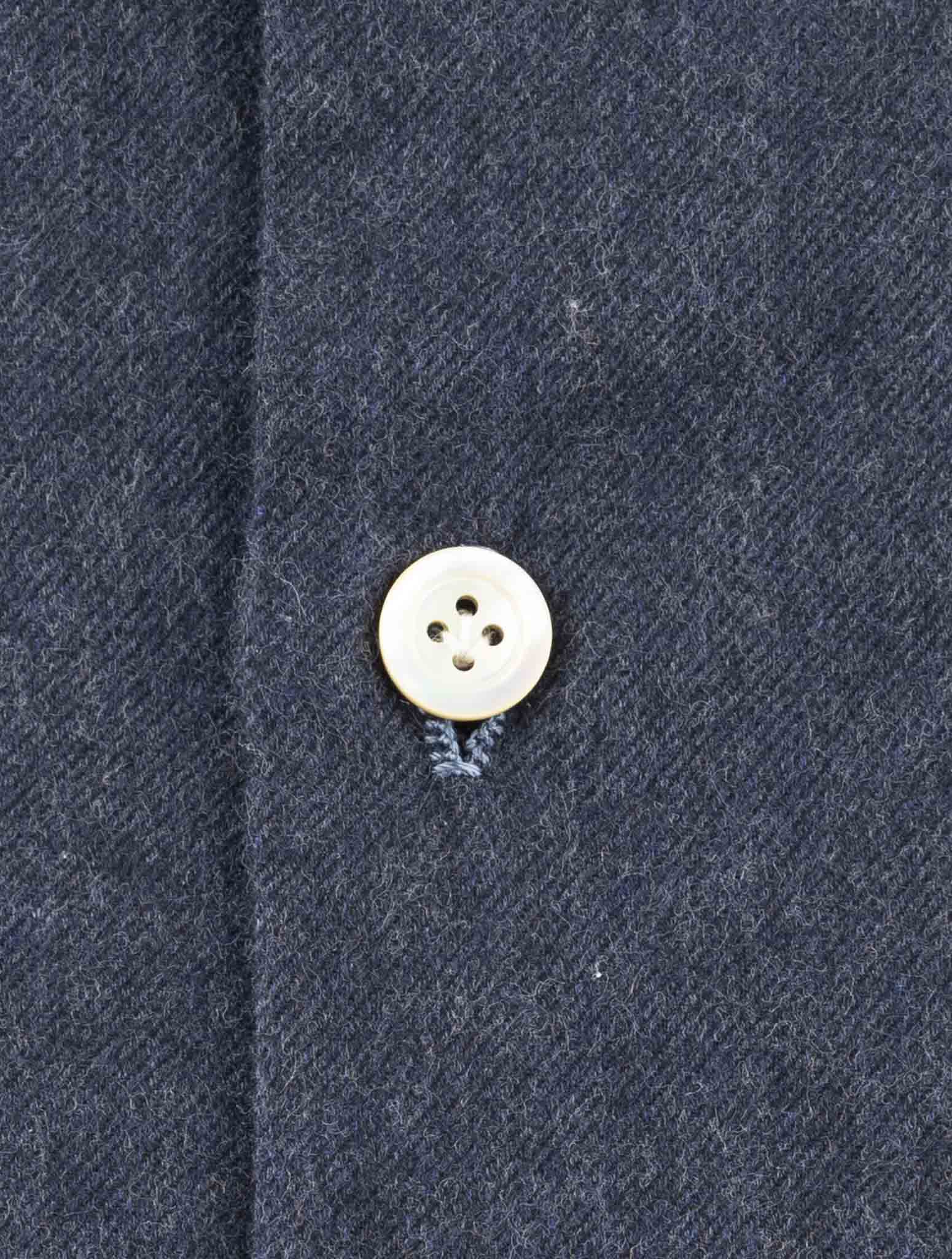 Kiton Blue Cotton Shirt
