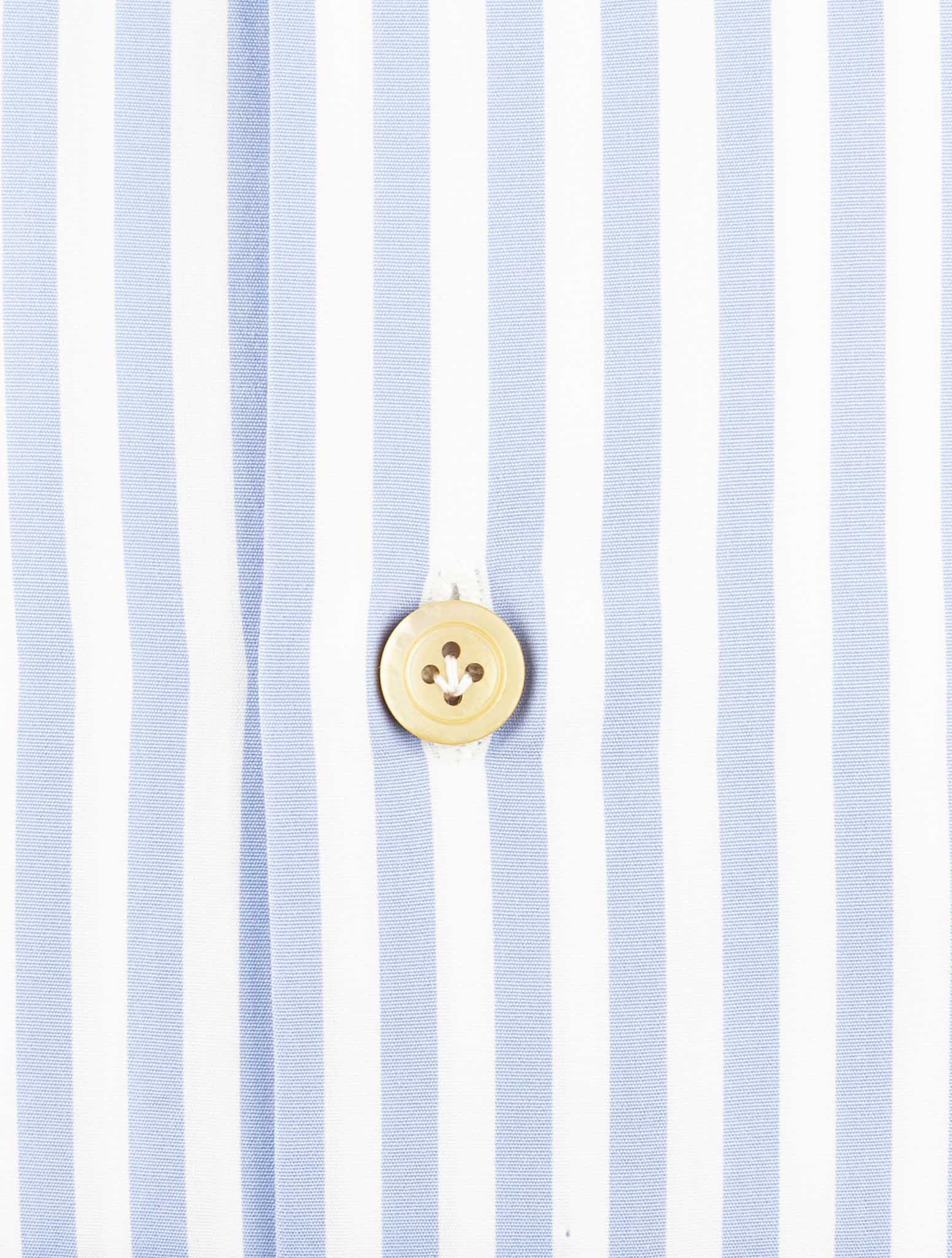Kiton  Light Blue White Cotton Shirt