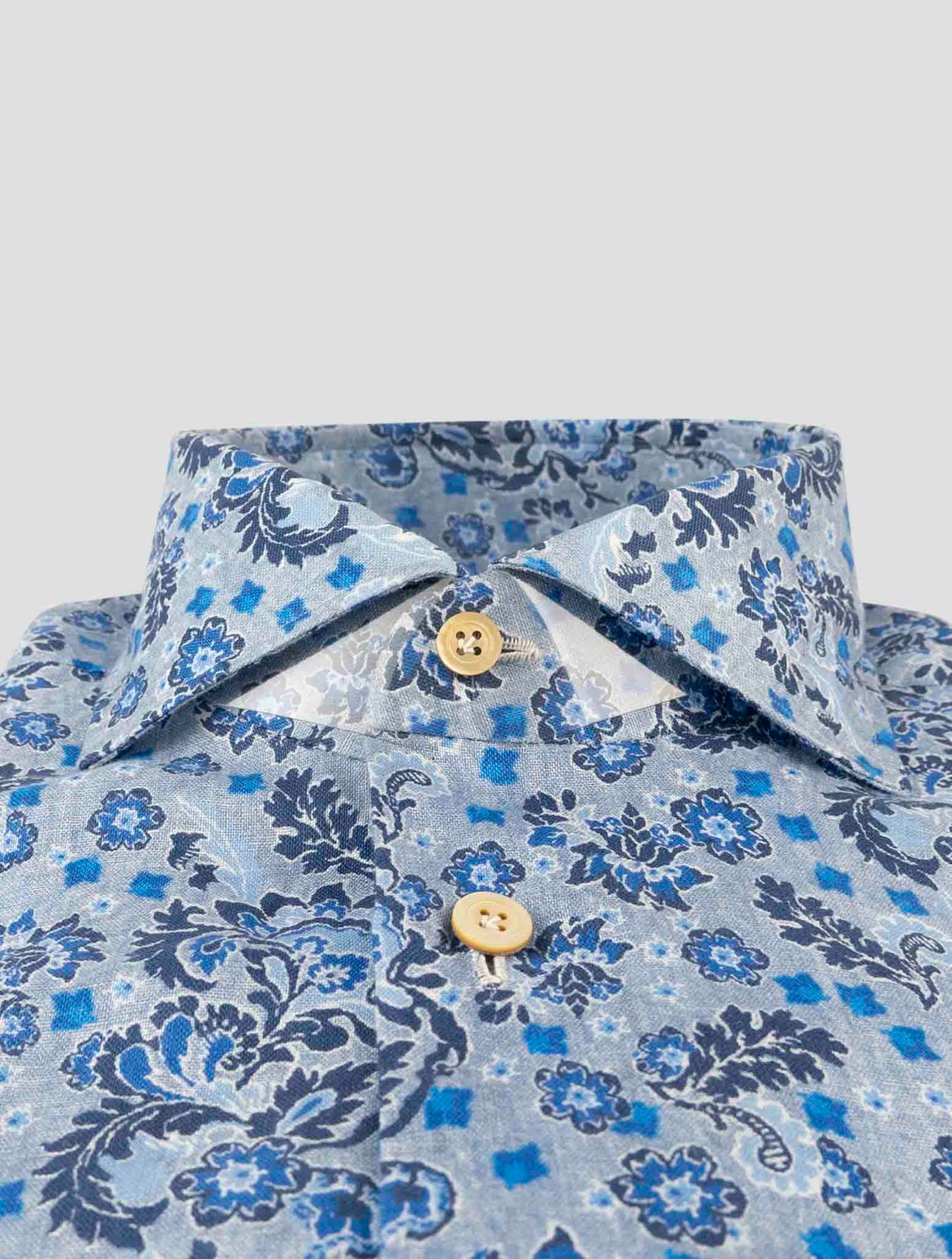 Kiton Blue Linen Shirt