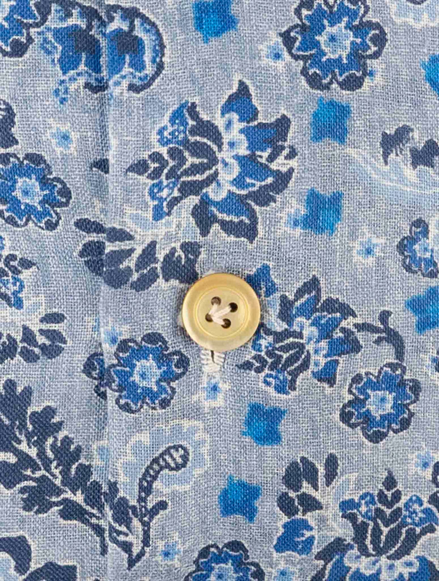 Kiton Blue Linen Shirt