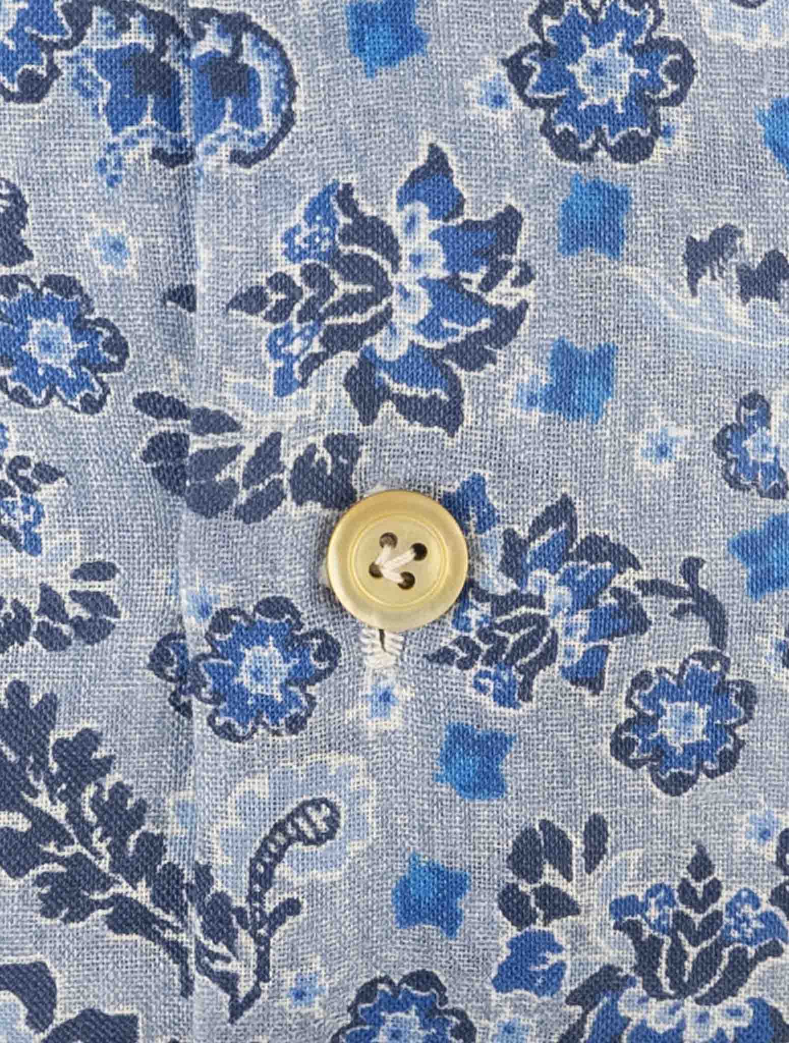 Kiton Blue Linen Shirt