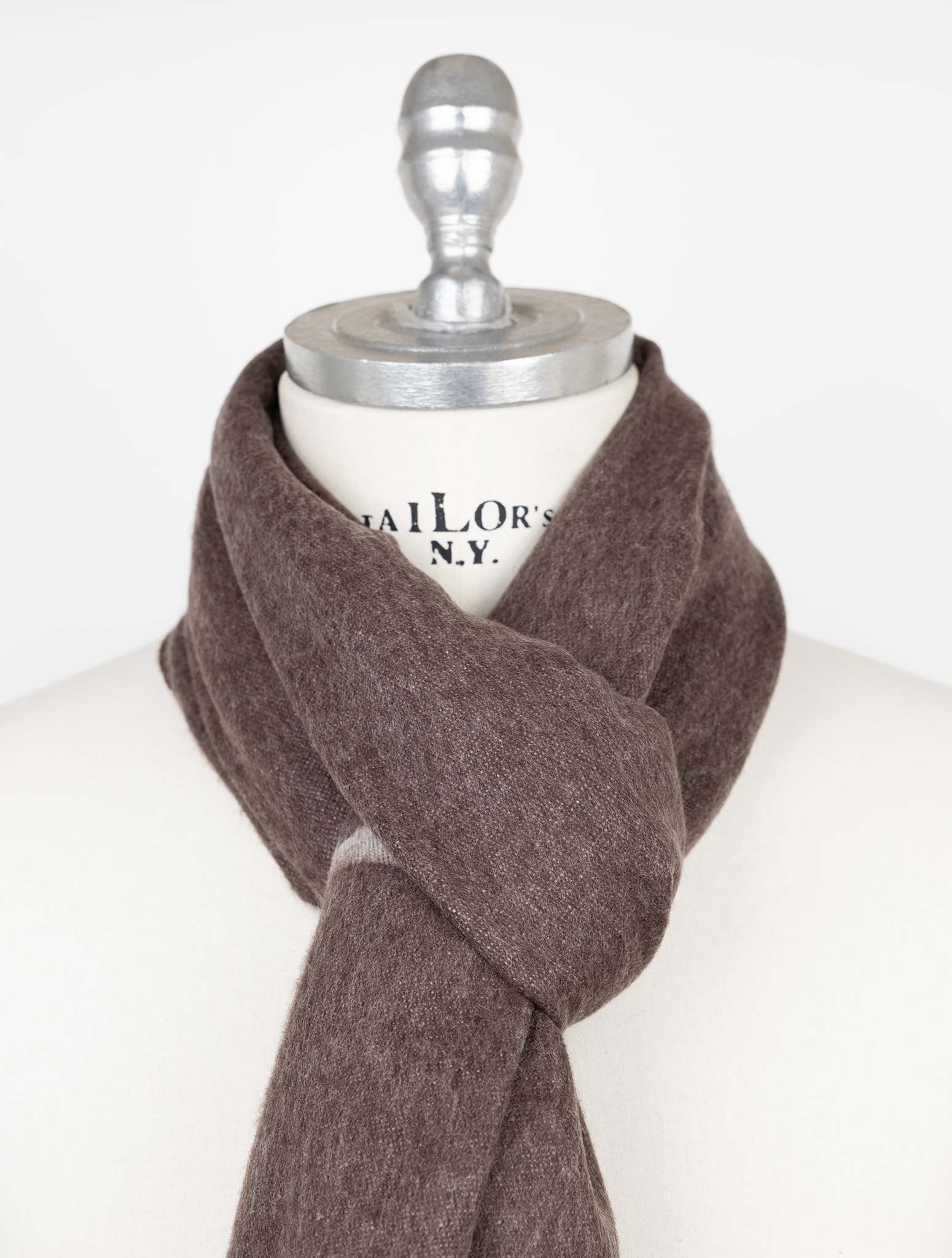 Kiton Brown Cashmere Wool Scarf