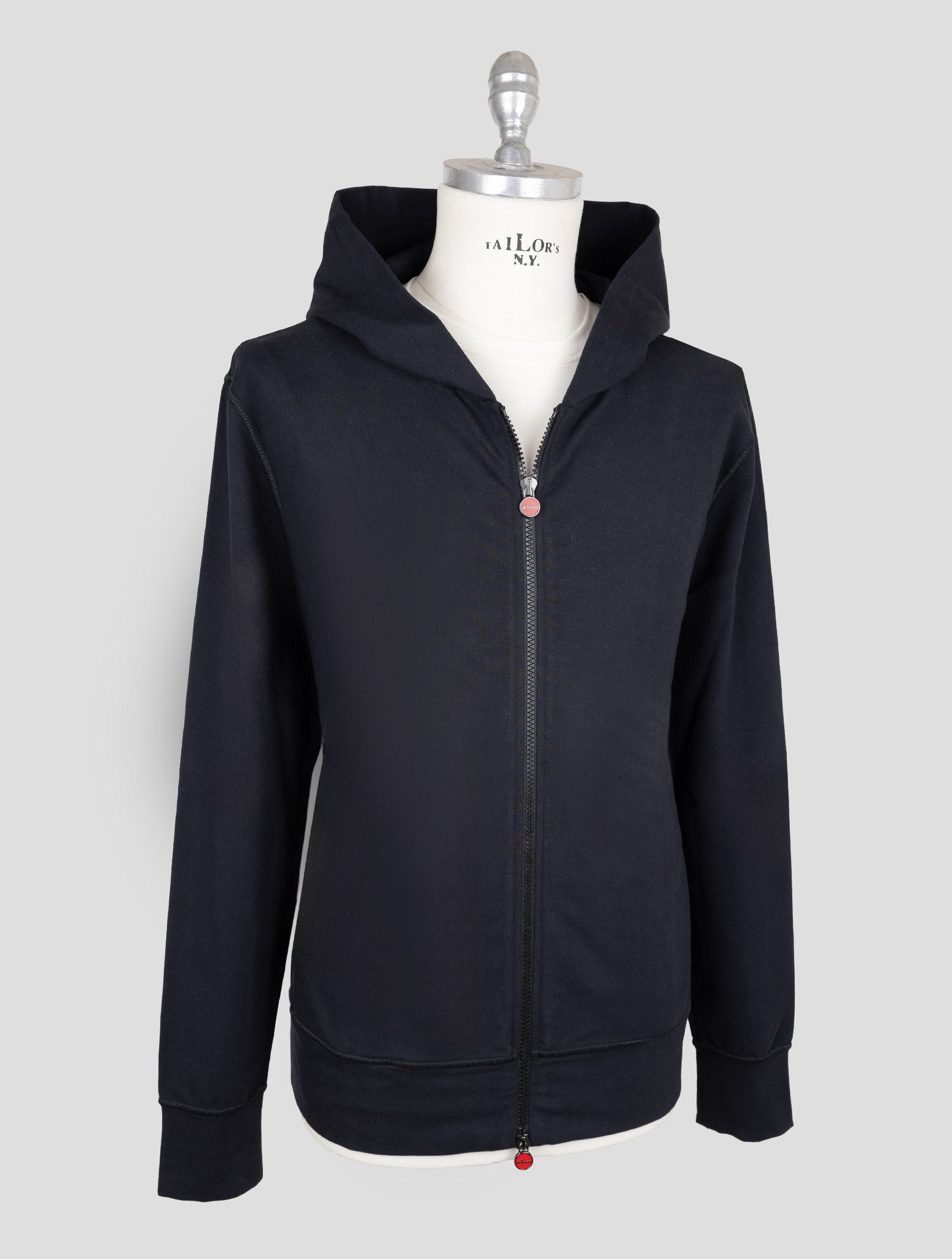 Kiton Black Cotton Ea Sweater Full Zip