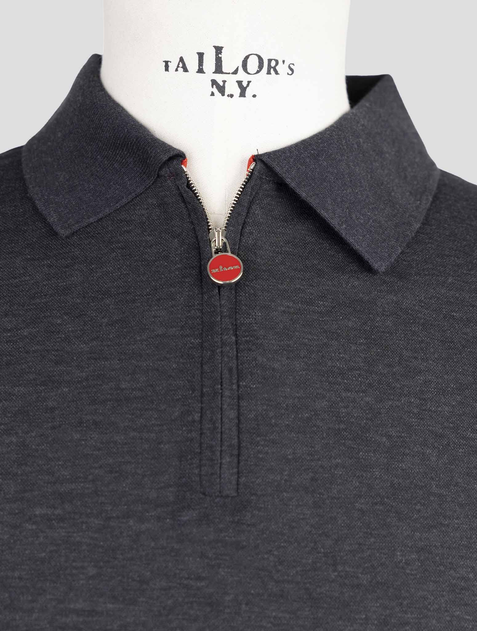 Kiton Dark Gray Cotton Polo