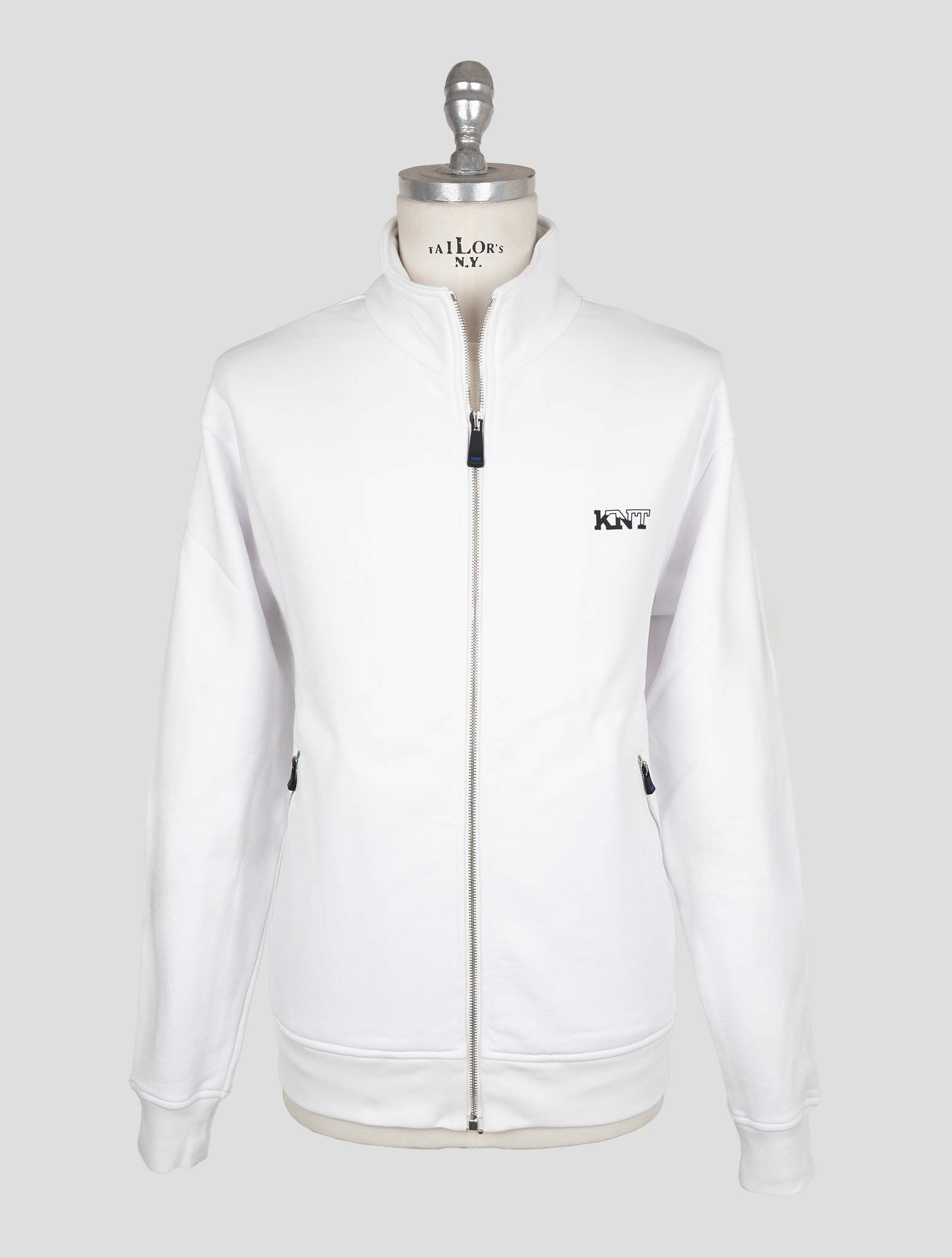 Kiton Knt White Cotton Sweater Full Zip