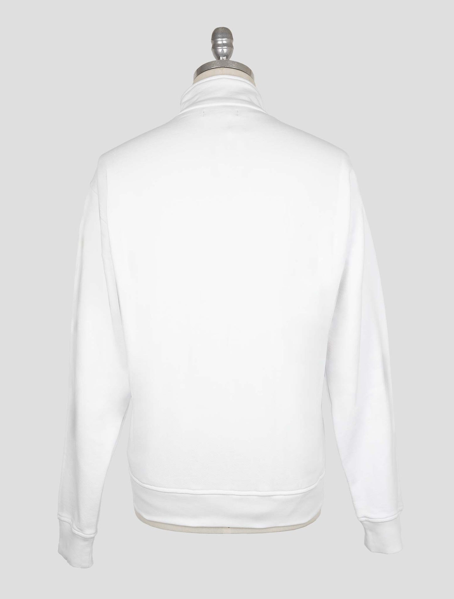 Kiton Knt White Cotton Sweater Full Zip