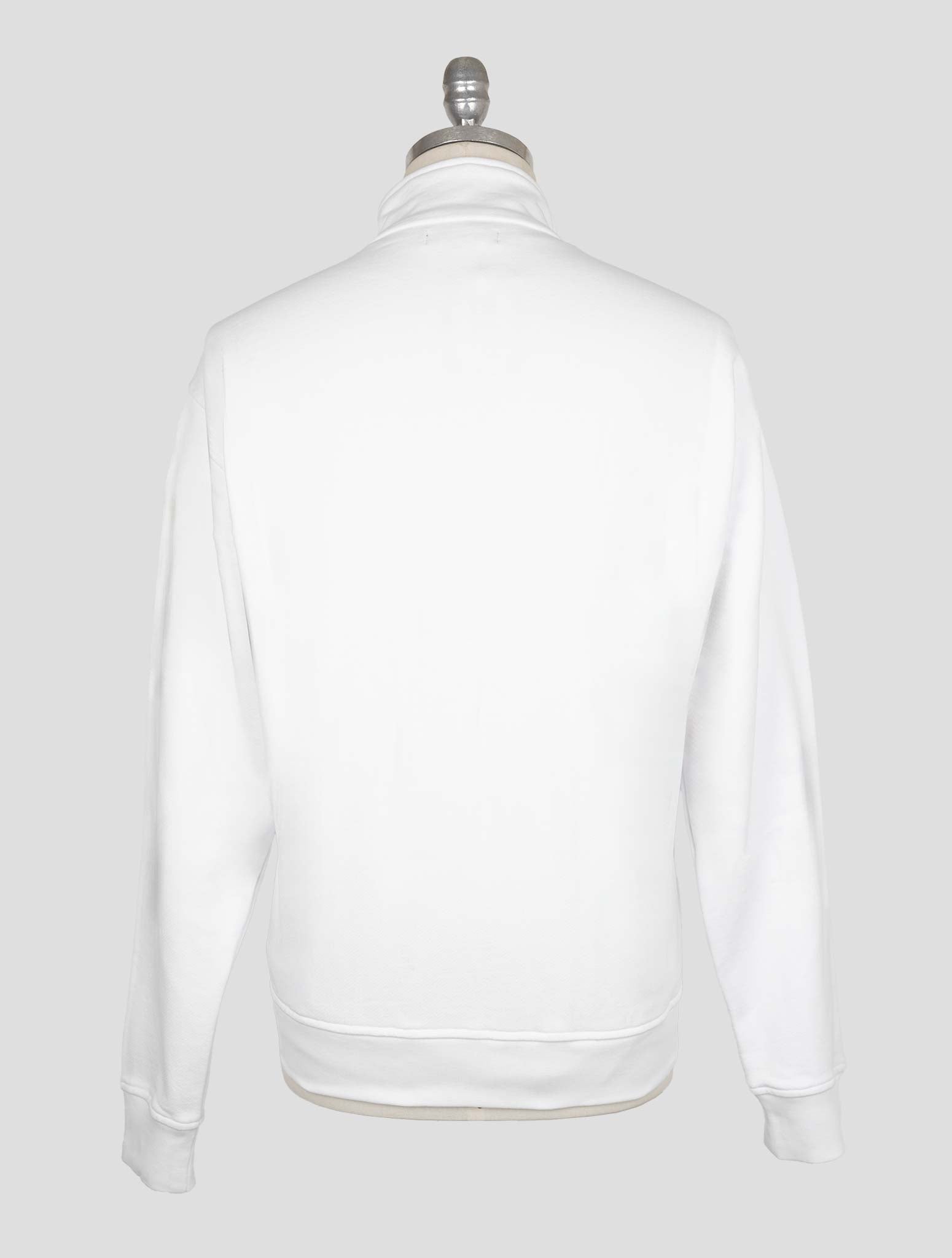 Kiton Knt White Cotton Sweater Full Zip