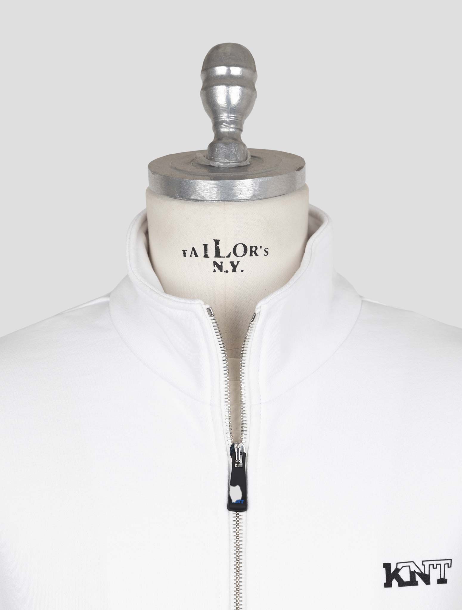 Kiton Knt White Cotton Sweater Full Zip