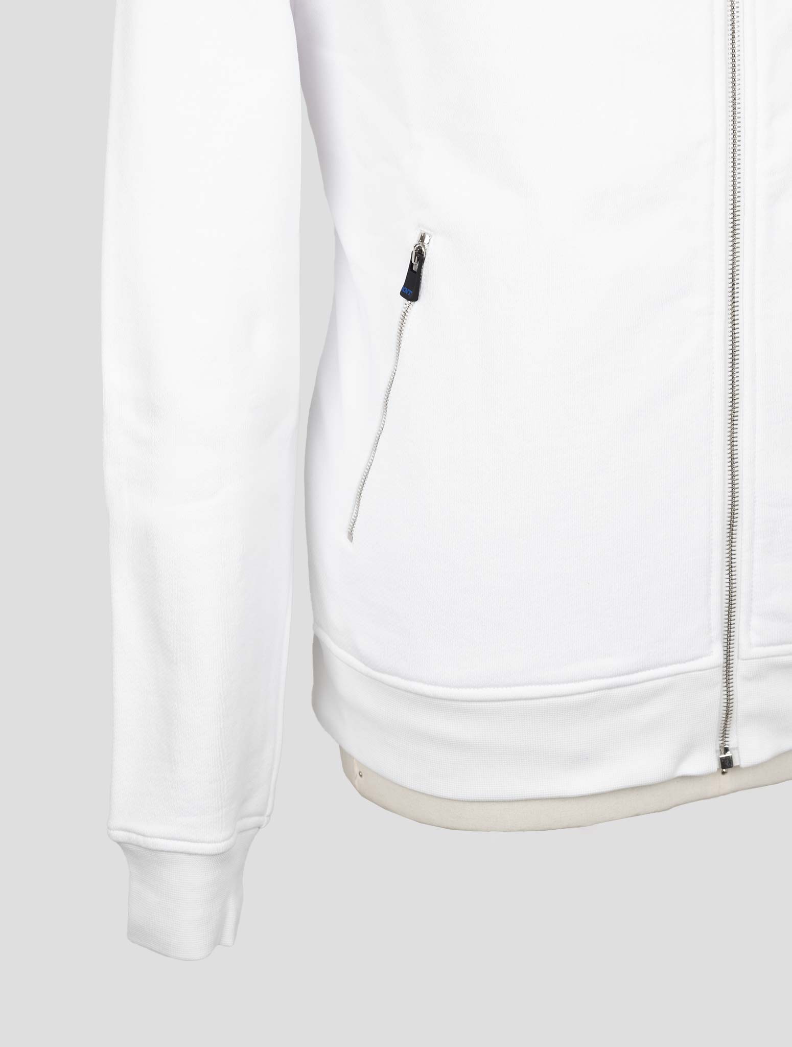 Kiton Knt White Cotton Sweater Full Zip
