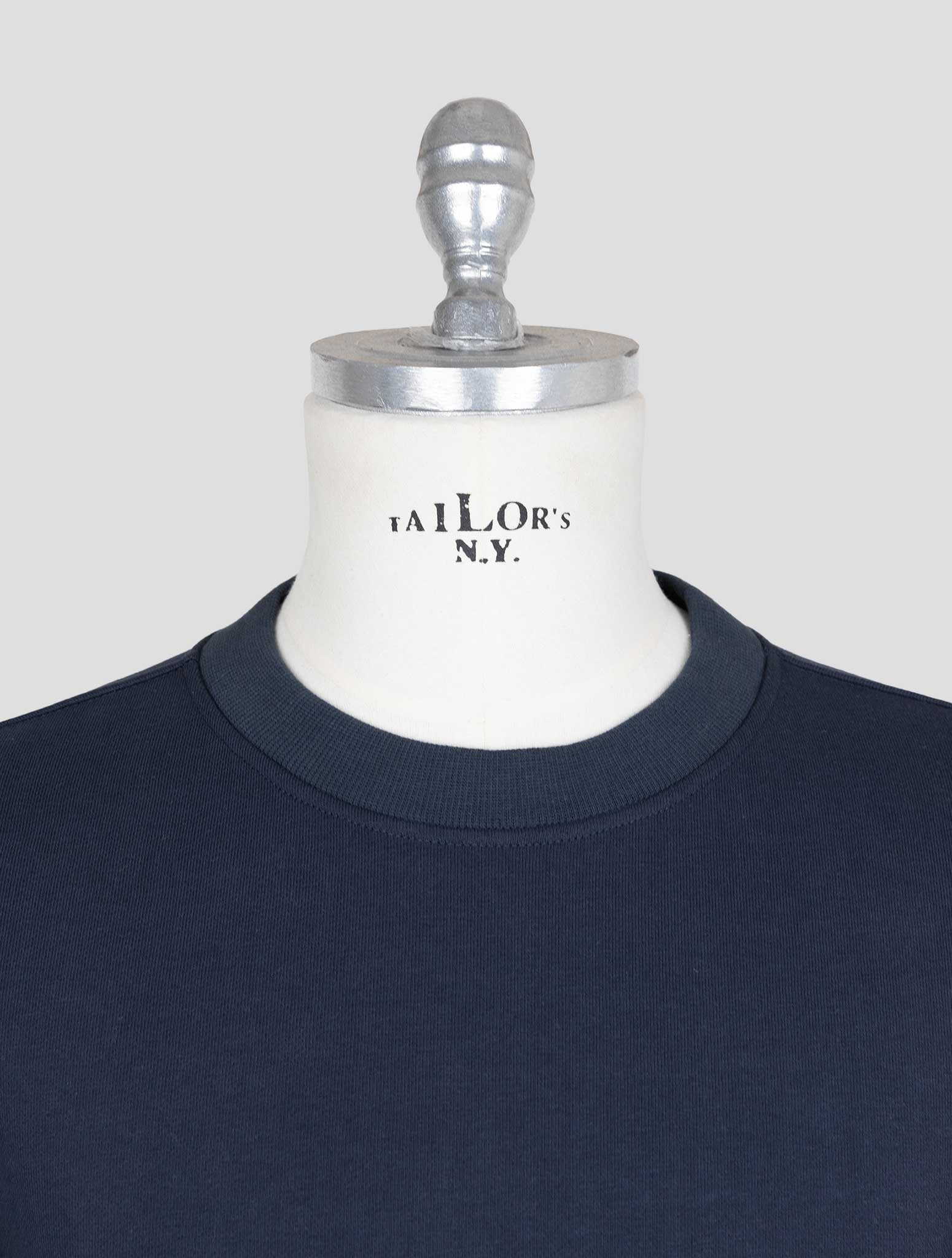 Kiton Knt Blue Cotton Sweater Crewneck