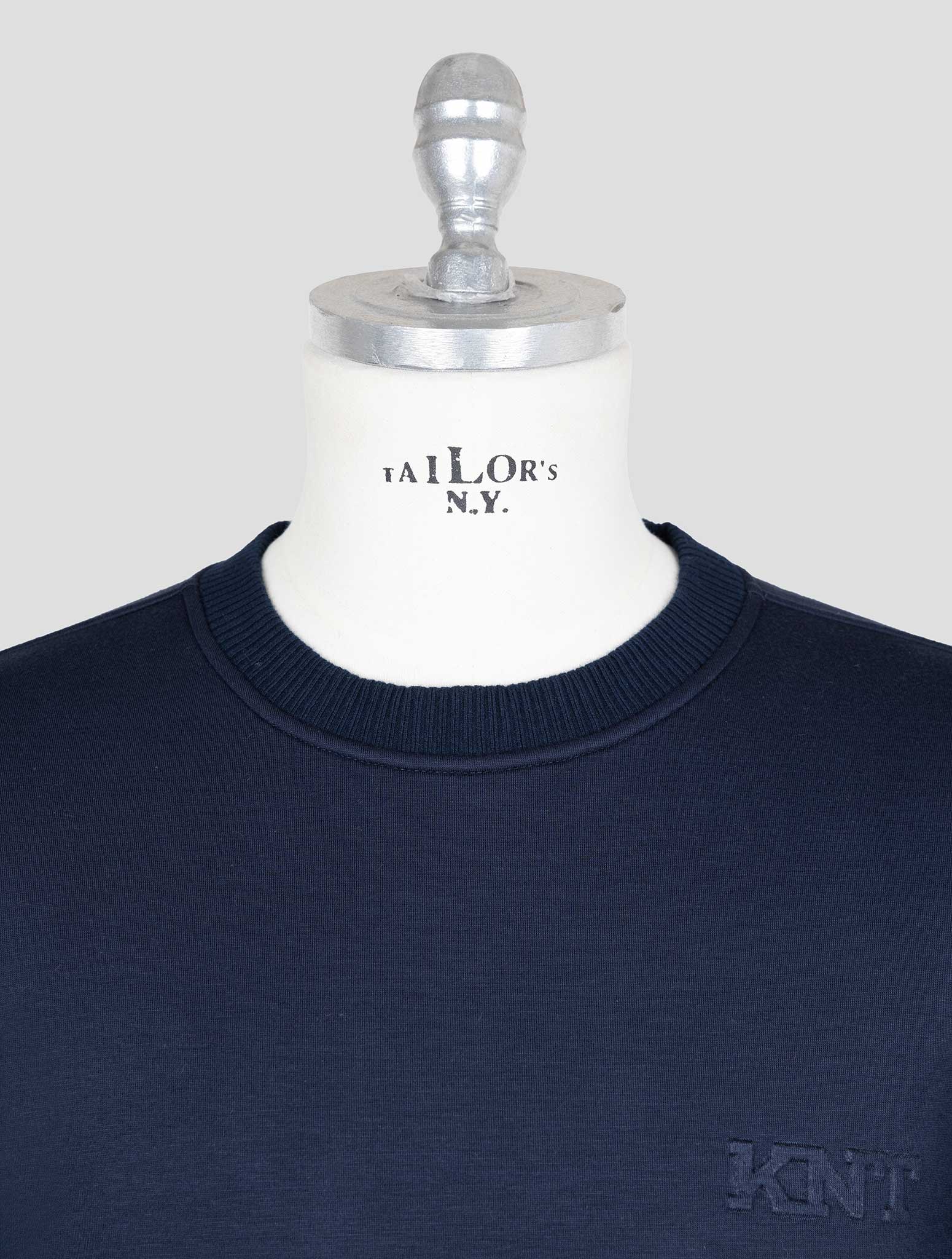 Kiton Knt Blue Viscose Ea Sweater Crewneck
