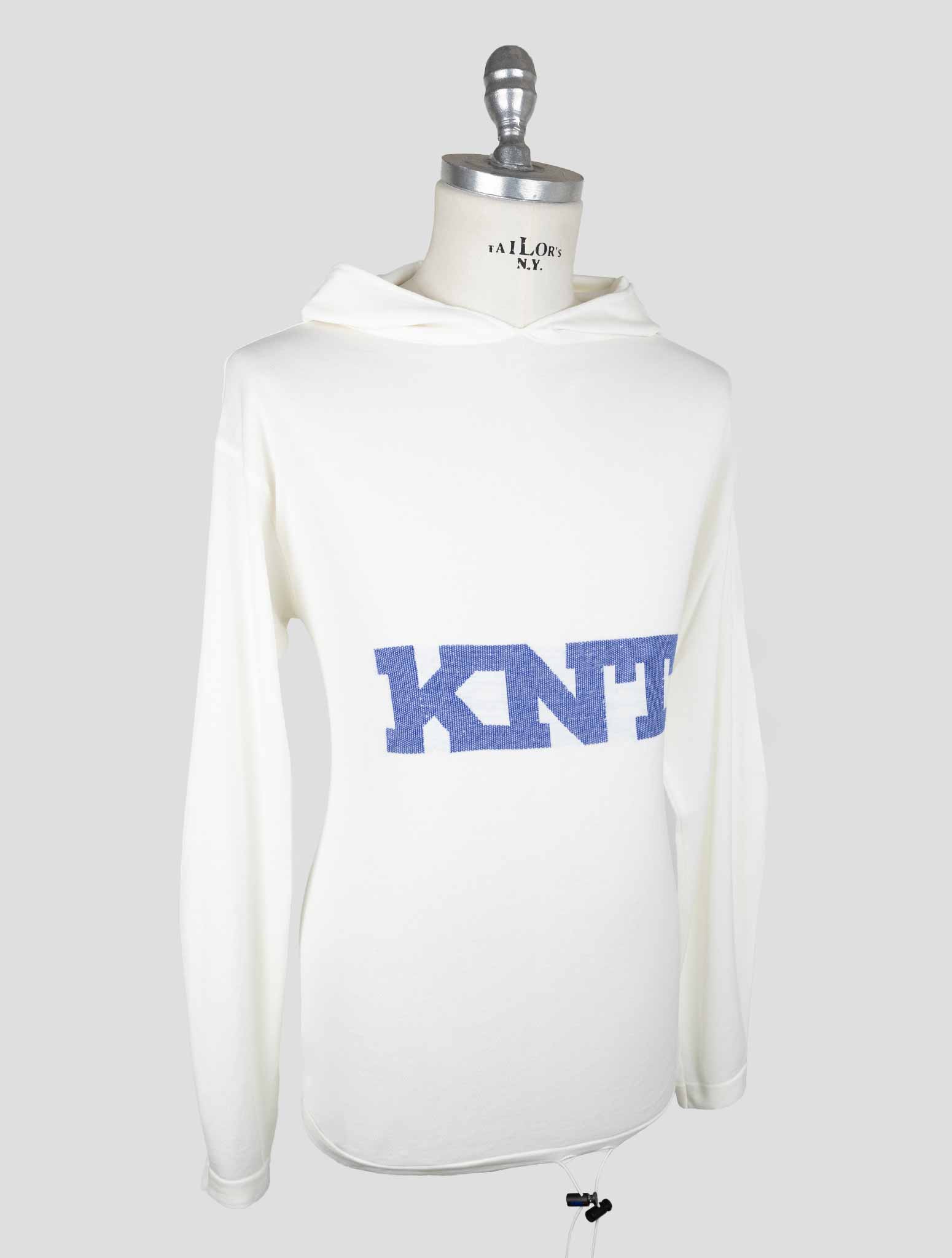 Kiton Knt White Cotton Sweater Hoodie