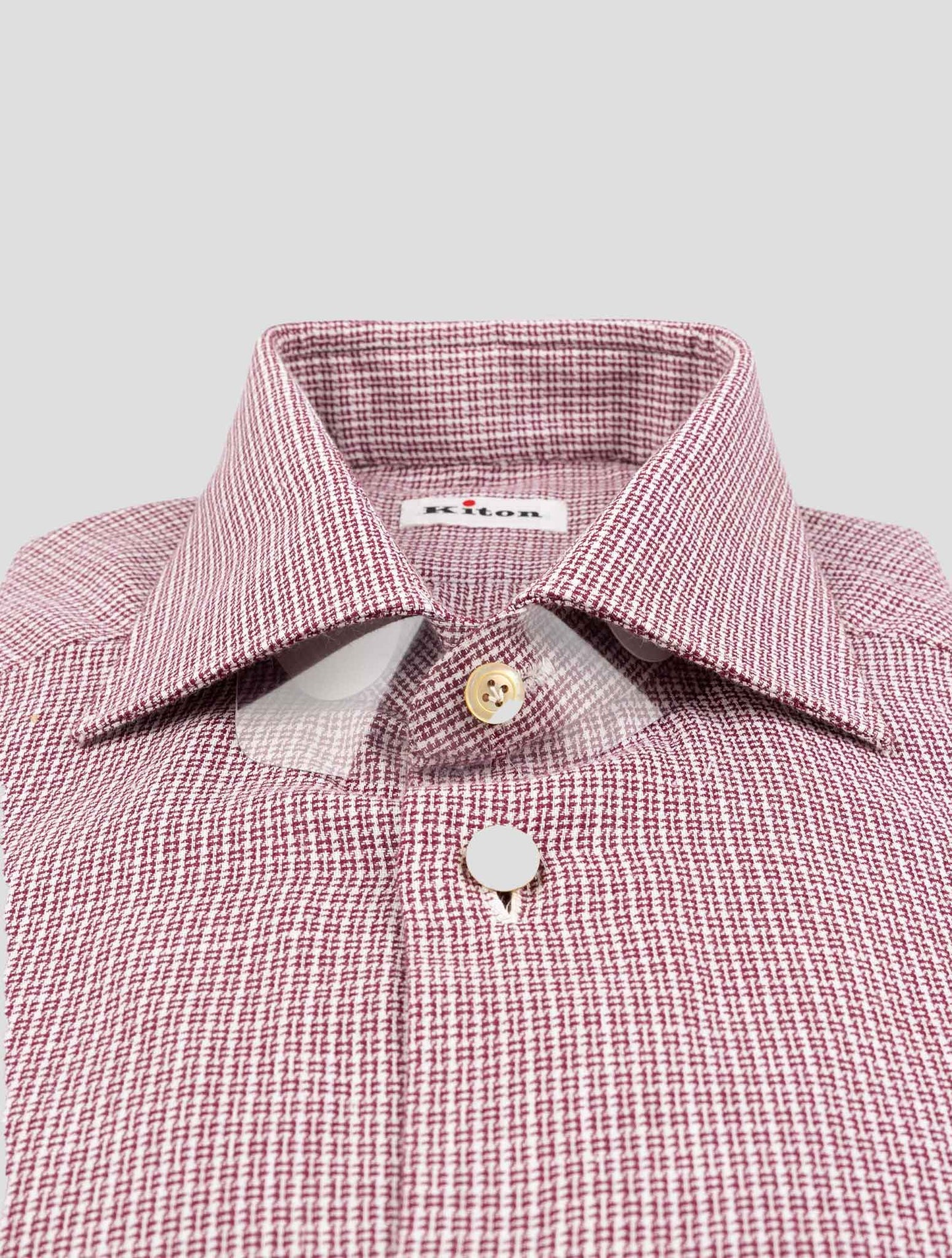 Kiton Red White Cotton Shirt