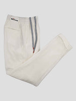 Kiton White Cotton Velvet Pants