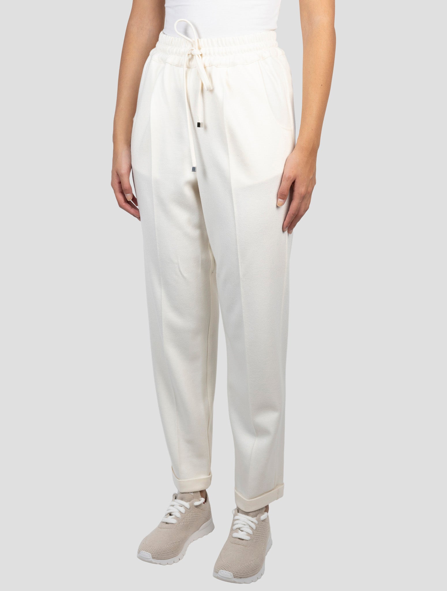 Kiton White Cashmere Pants