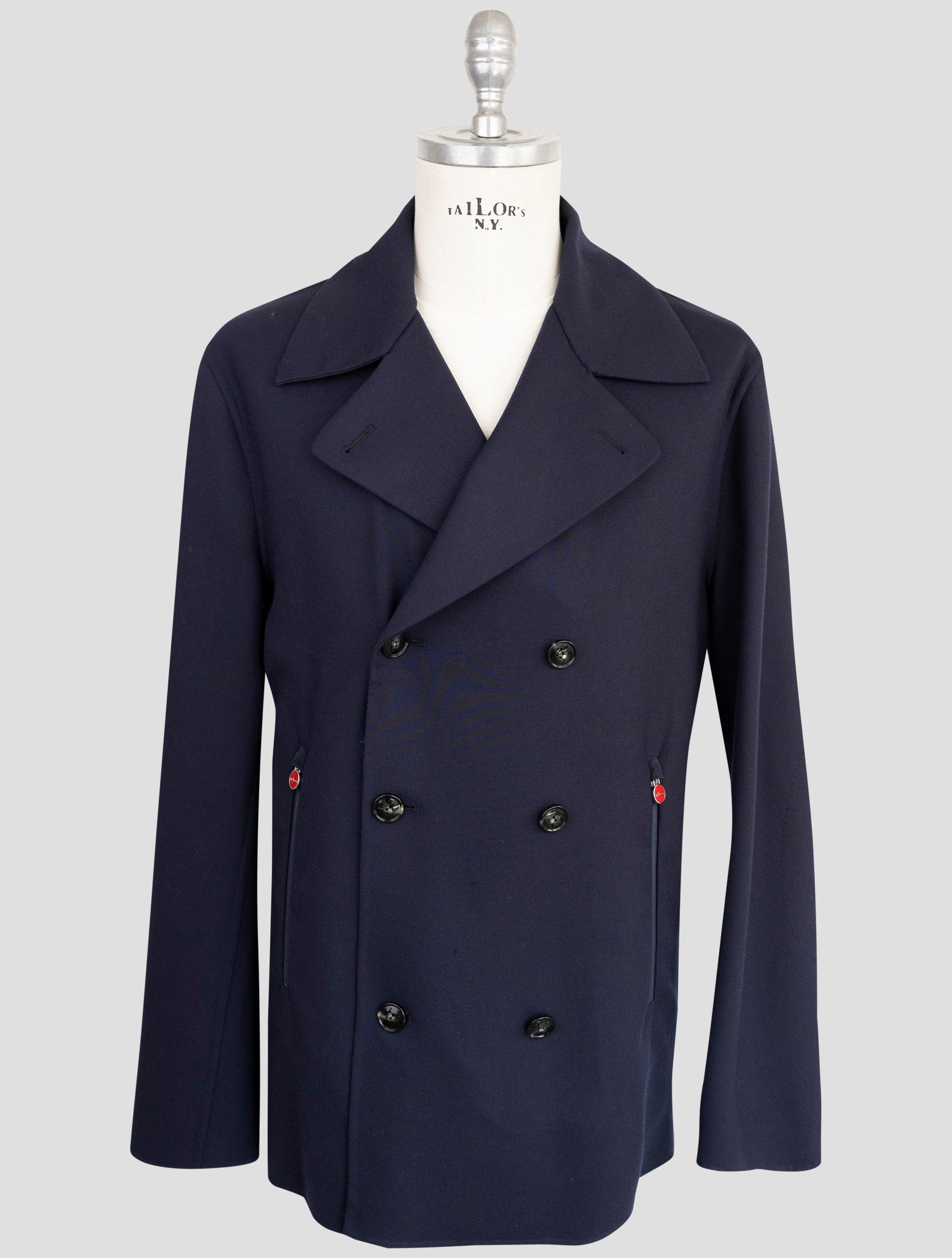 Kiton Blue Wool Ea Coat