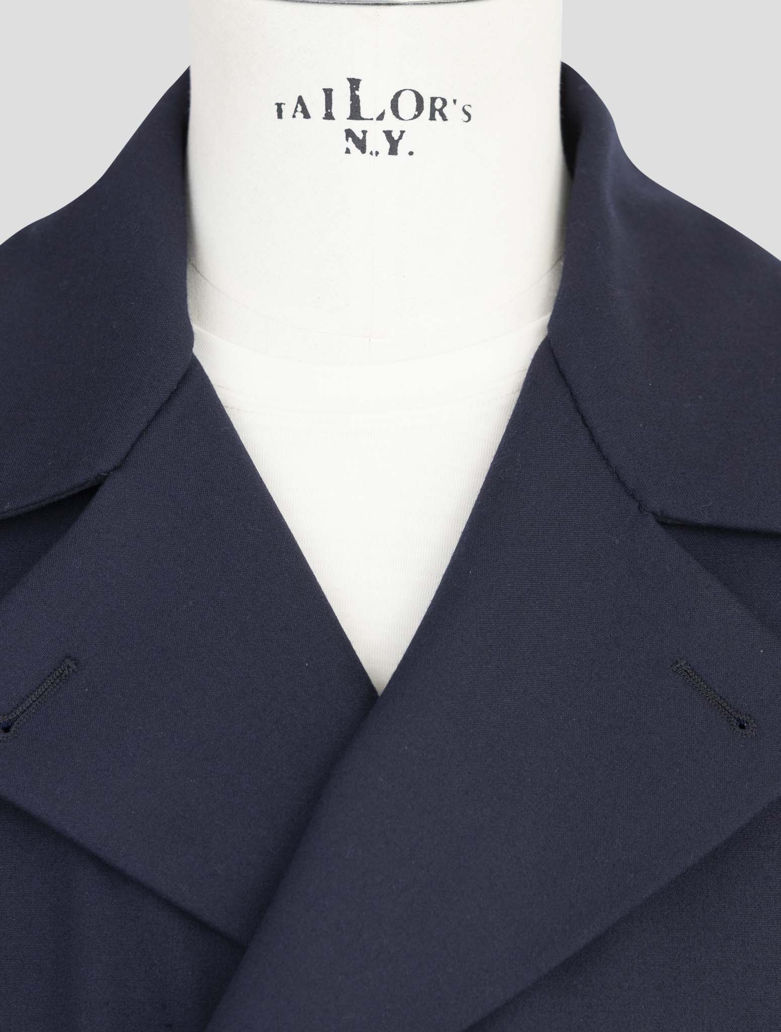 Kiton Blue Wool Ea Coat back view