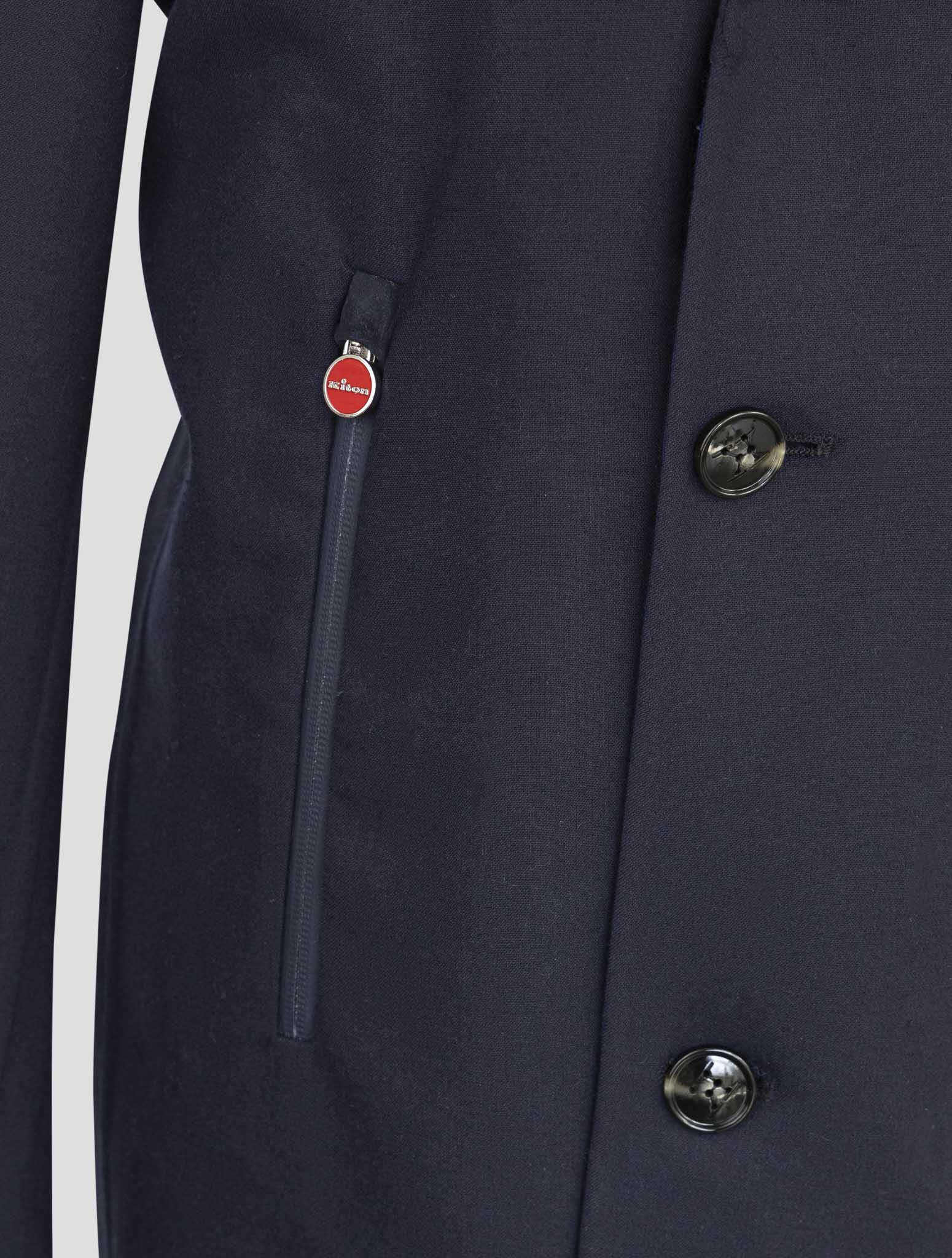 Kiton Blue Wool Ea Coat