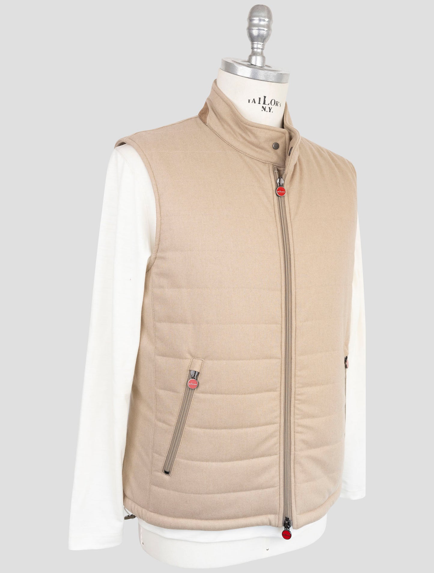 Kiton Brown Cashmere Pl Gilet Coat