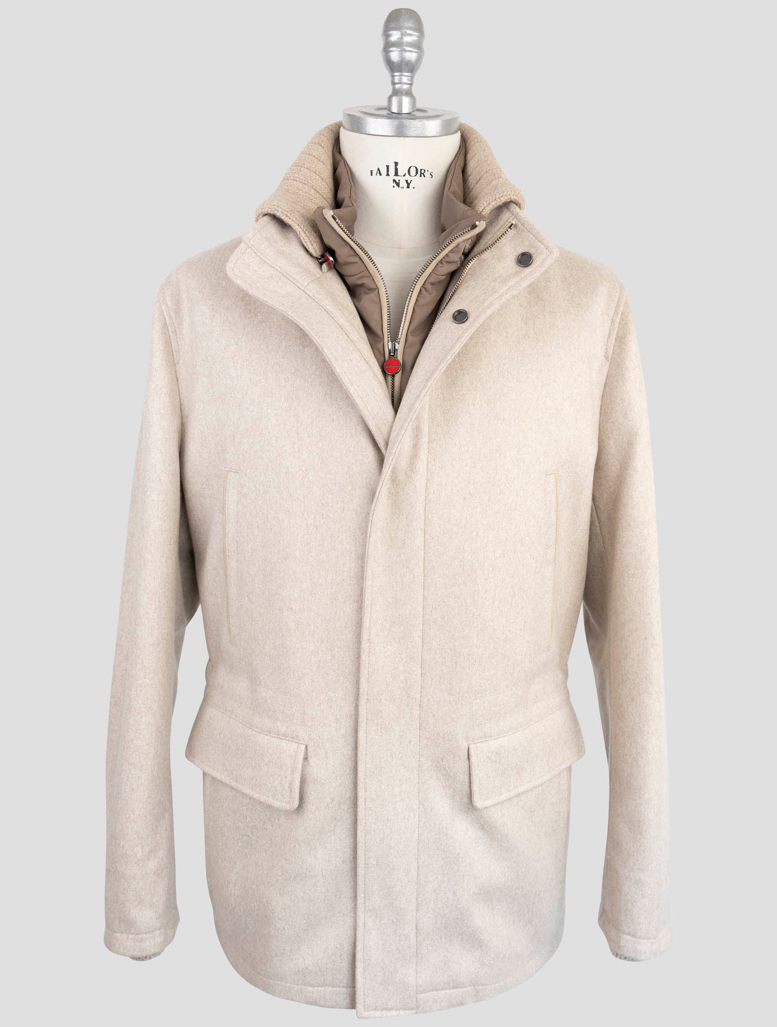 Kiton Beige Cashmere Coat