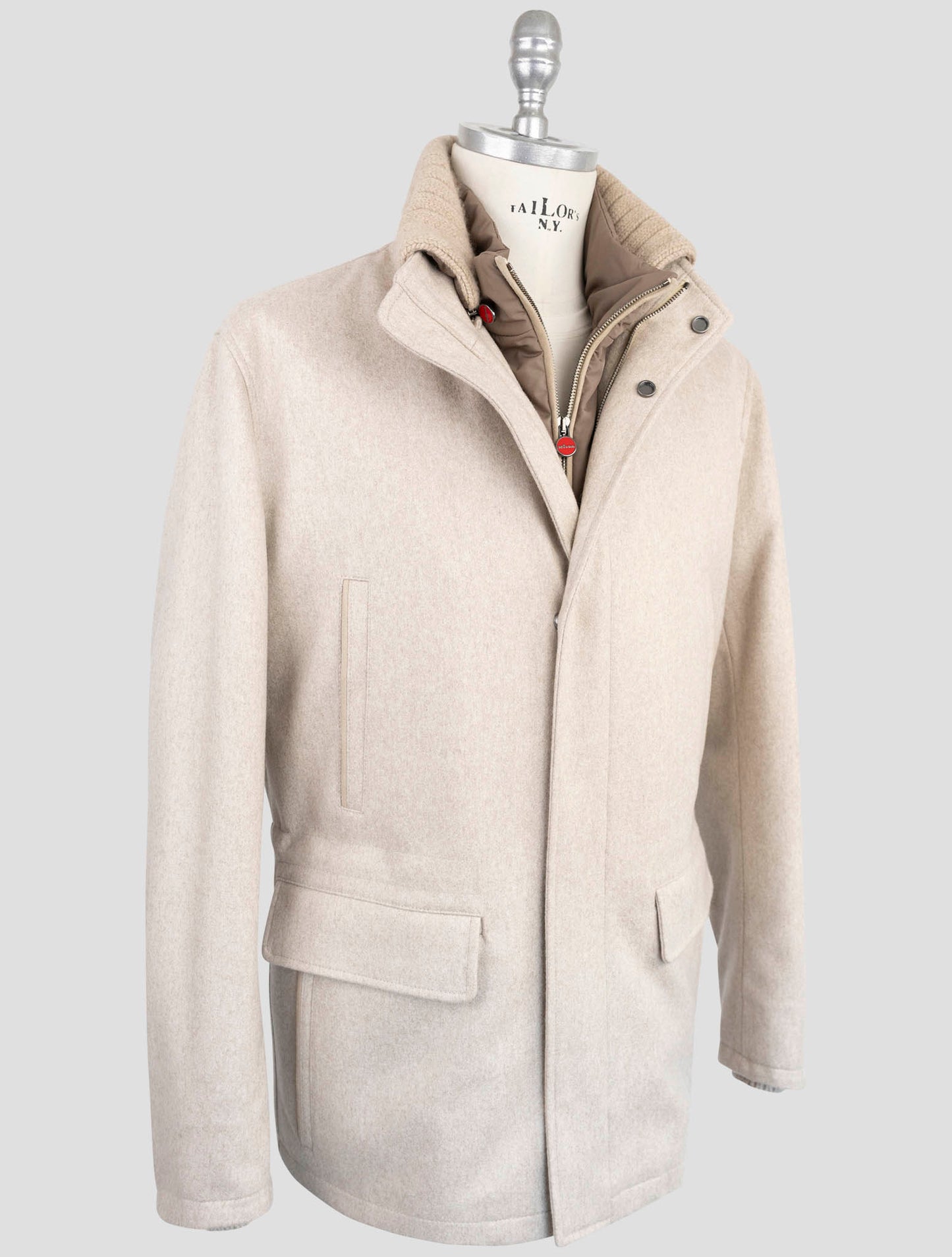 Kiton Beige Cashmere Coat