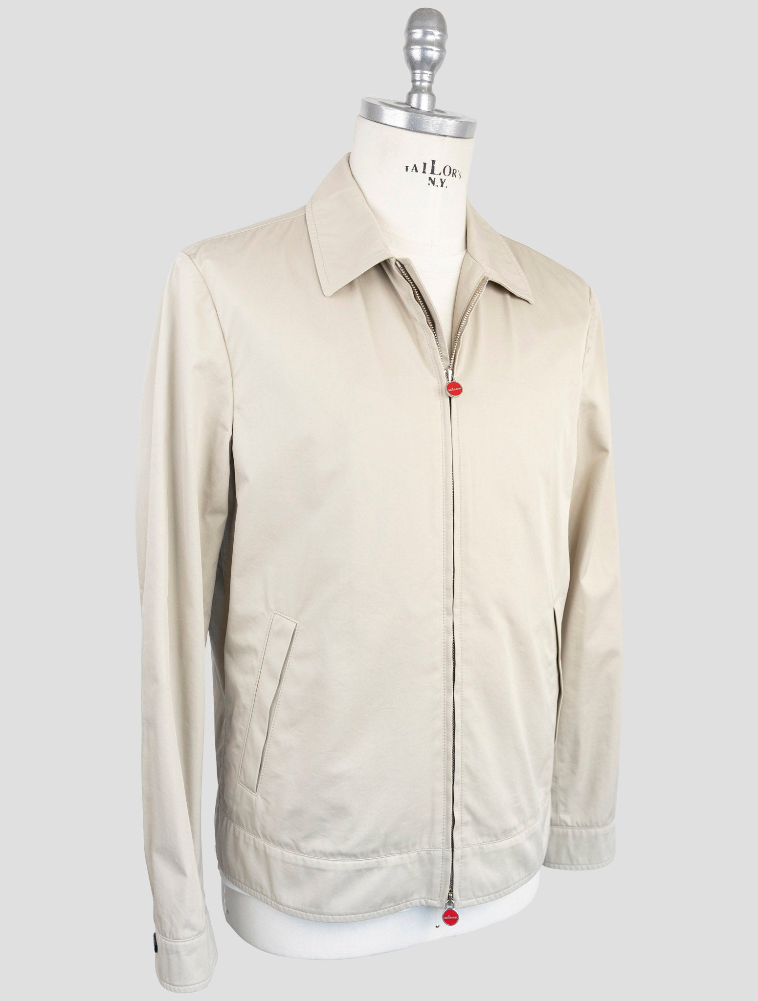 Kiton Beige Cotton Pa Coat