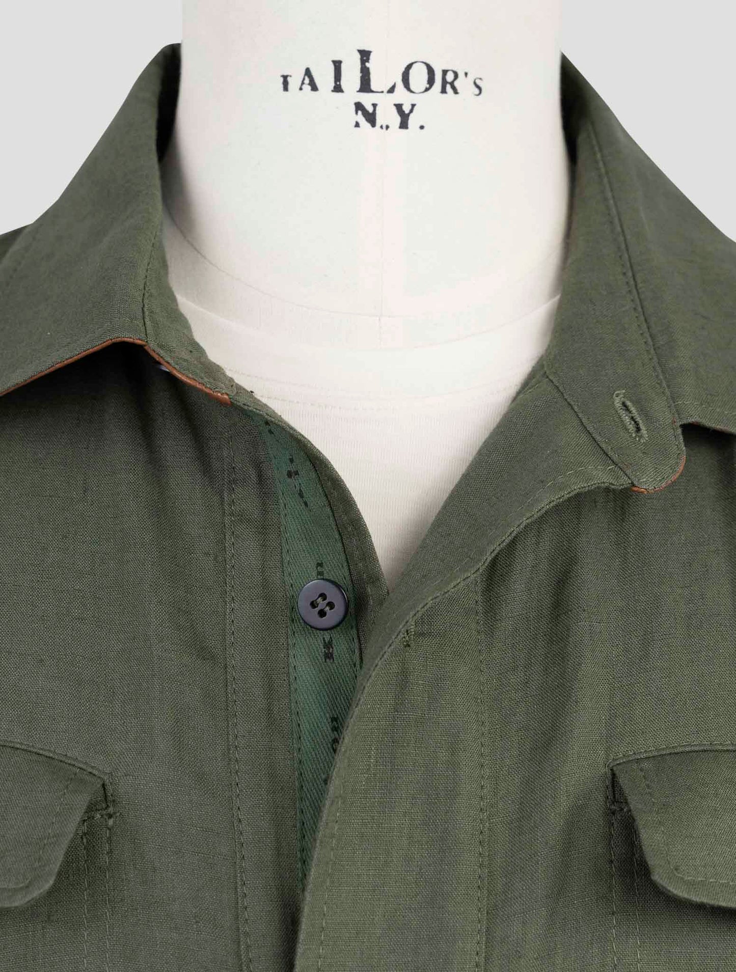 Kiton Green Linen Coat