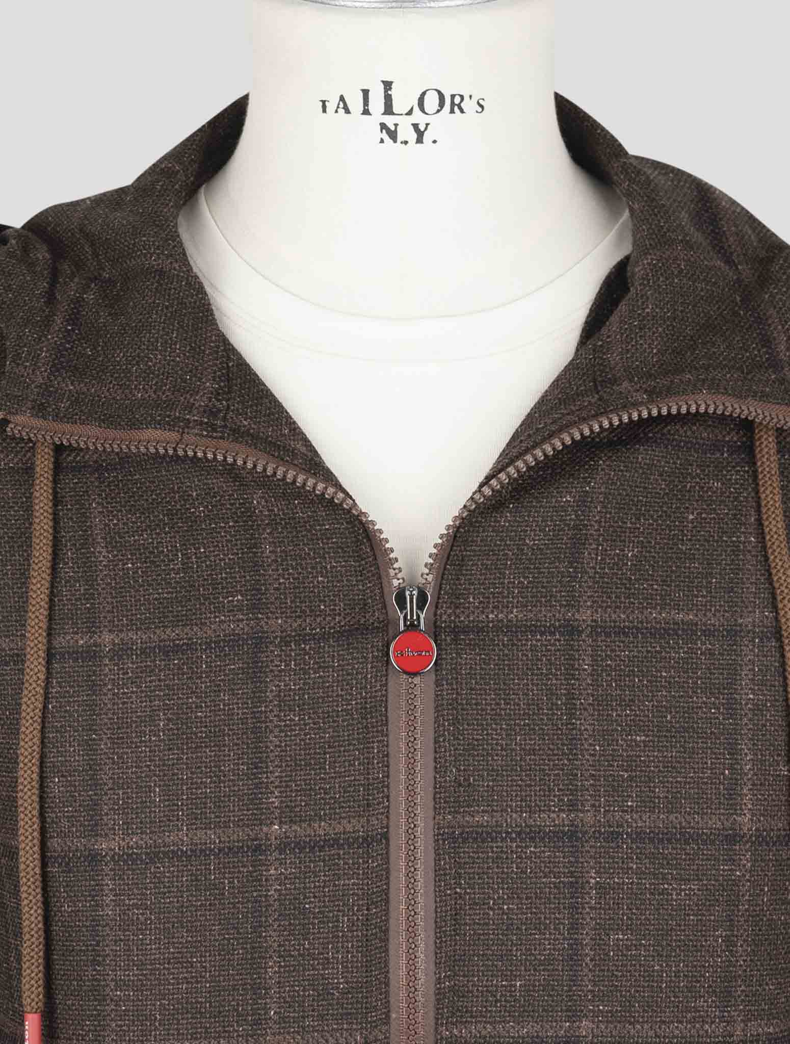 Kiton Brown Virgin Wool Linen Shirt Mariano