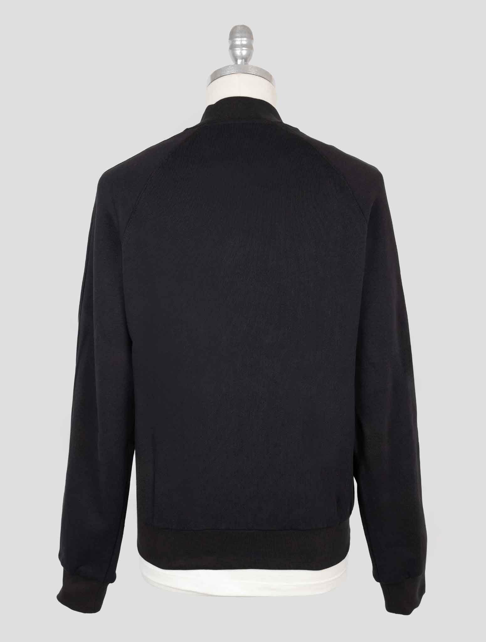 Kiton Knt Black Cotton Sweater Full Zip