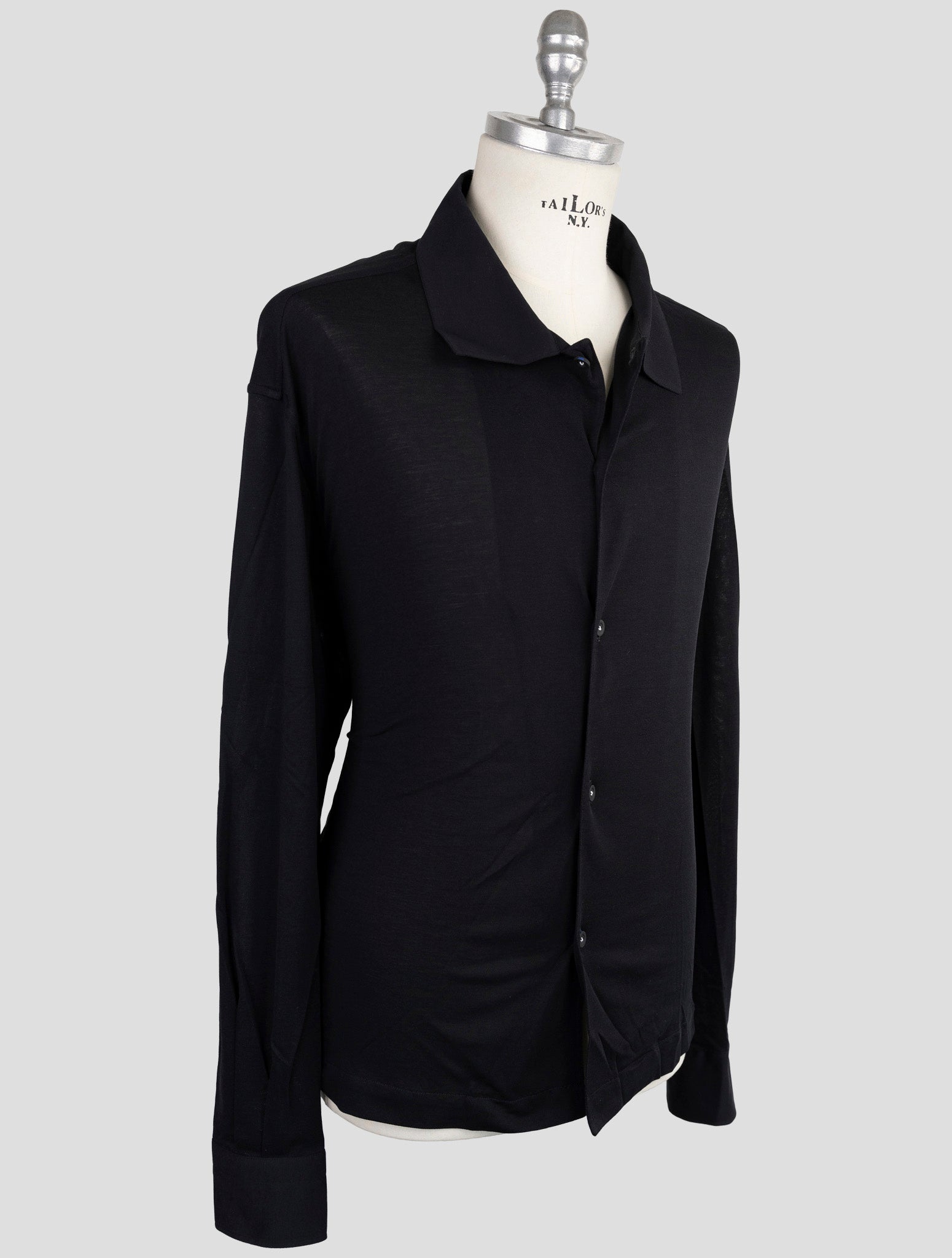 Kiton Knt Blue Cotton Shirt